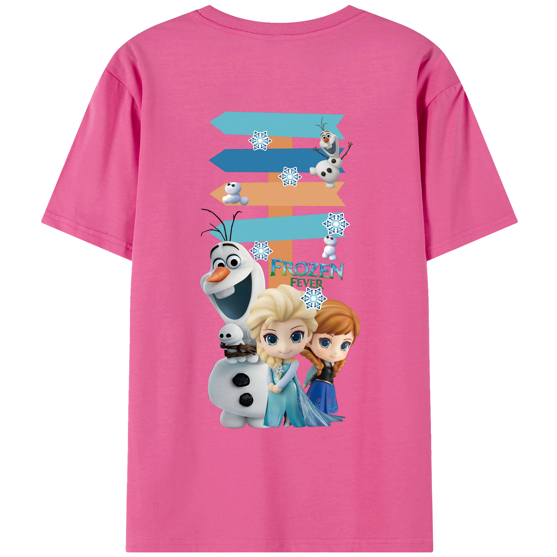 （画像用） アナと雪の女王 アンナ エルサ Frozen Anna Elsa レディース半袖Tシャツ(バックプリント)