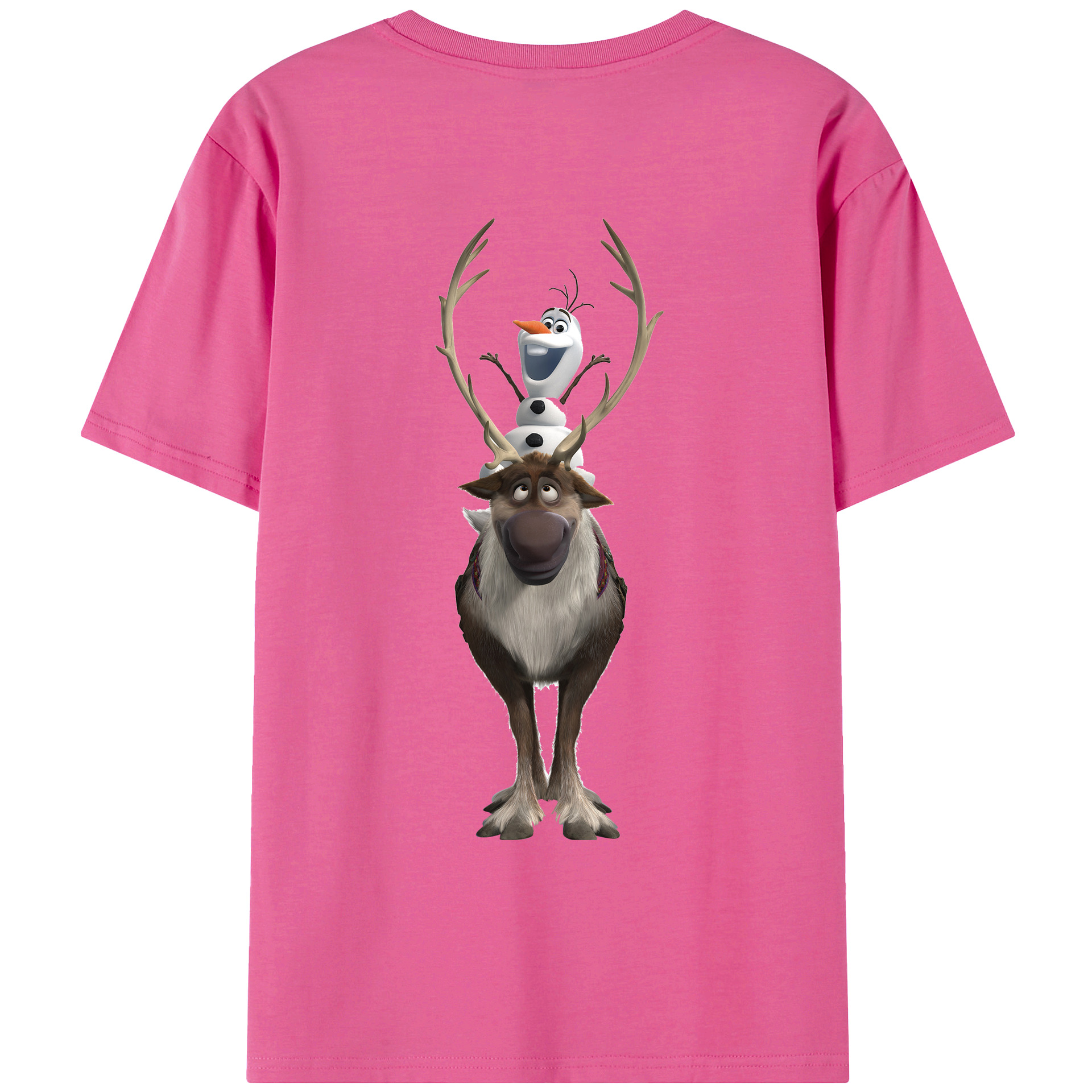 （画像用） アナと雪の女王 アンナ エルサ Frozen Anna Elsa レディース半袖Tシャツ(バックプリント)