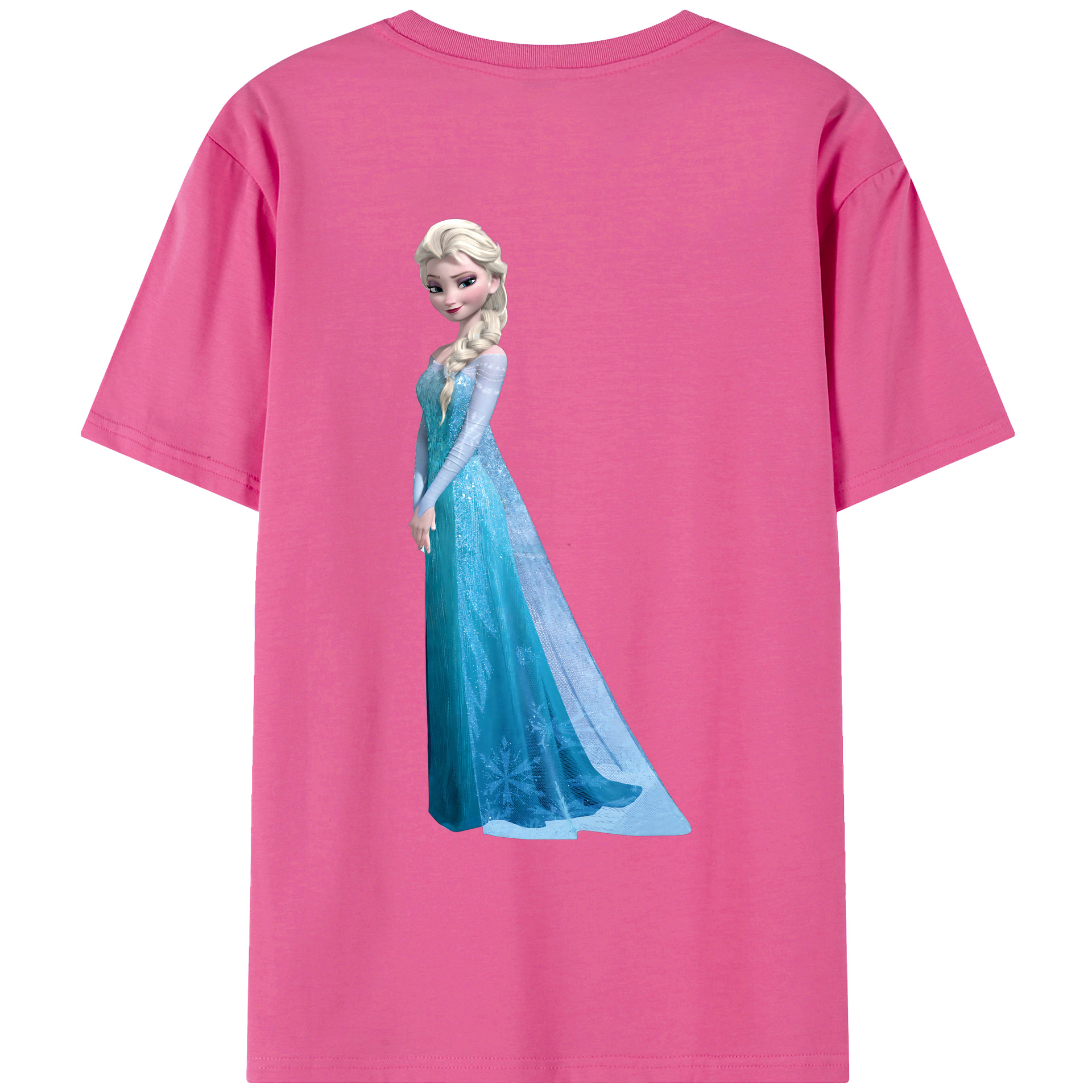 （画像用） アナと雪の女王 アンナ エルサ Frozen Anna Elsa レディース半袖Tシャツ(バックプリント)
