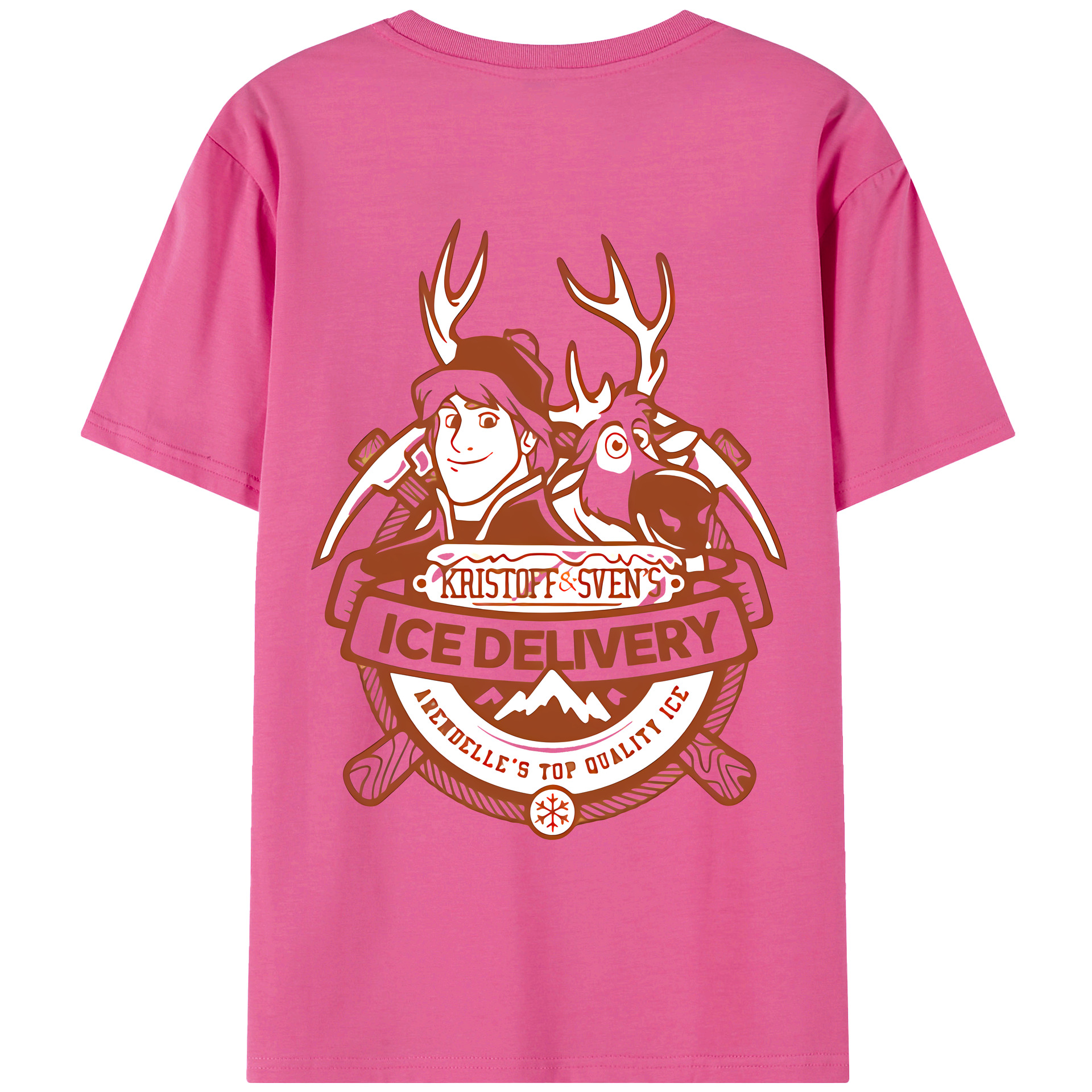 （画像用） アナと雪の女王 アンナ エルサ Frozen Anna Elsa レディース半袖Tシャツ(バックプリント)
