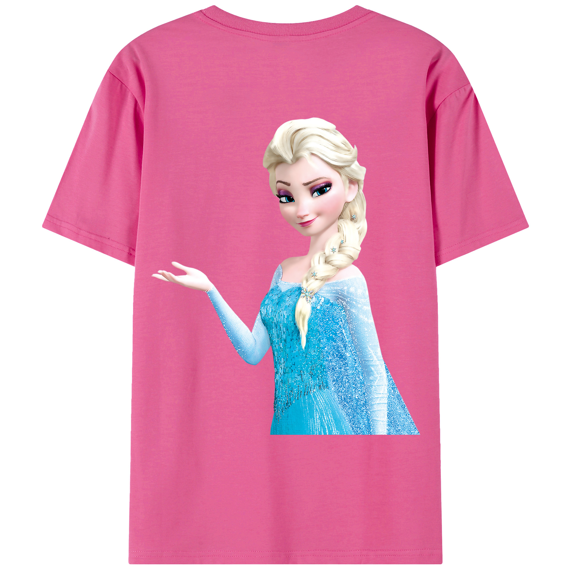 （画像用） アナと雪の女王 アンナ エルサ Frozen Anna Elsa レディース半袖Tシャツ(バックプリント)
