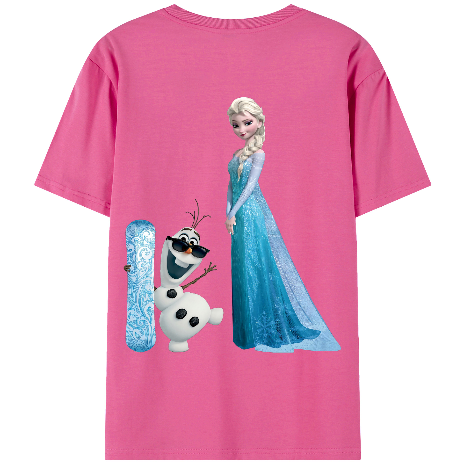 （画像用） アナと雪の女王 アンナ エルサ Frozen Anna Elsa レディース半袖Tシャツ(バックプリント)