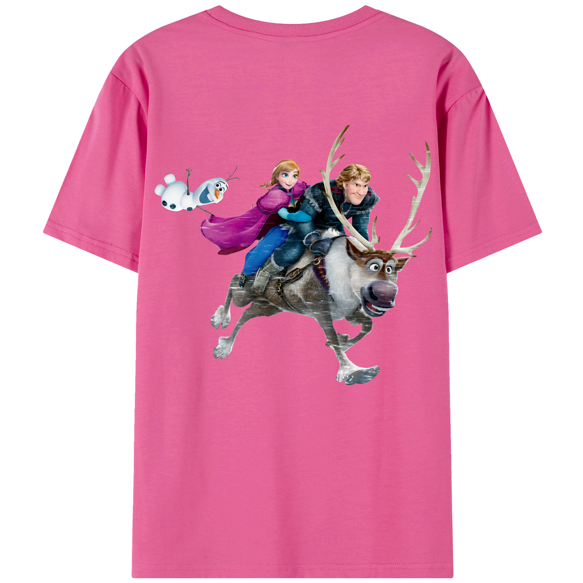 （画像用） アナと雪の女王 アンナ エルサ Frozen Anna Elsa レディース半袖Tシャツ(バックプリント)