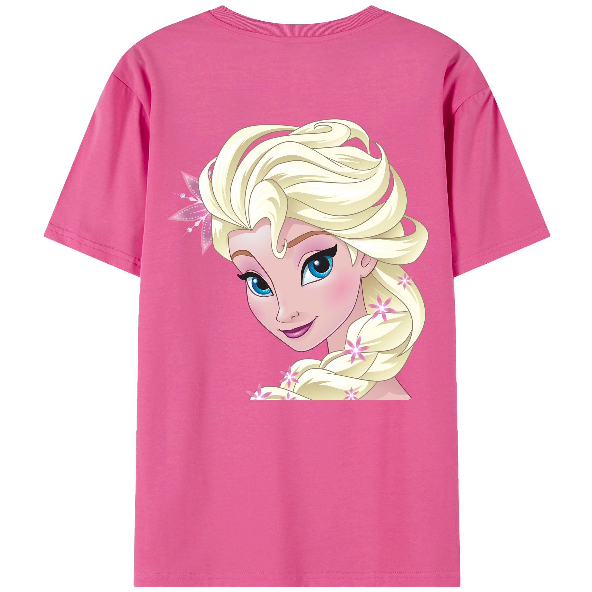 （画像用） アナと雪の女王 アンナ エルサ Frozen Anna Elsa レディース半袖Tシャツ(バックプリント)