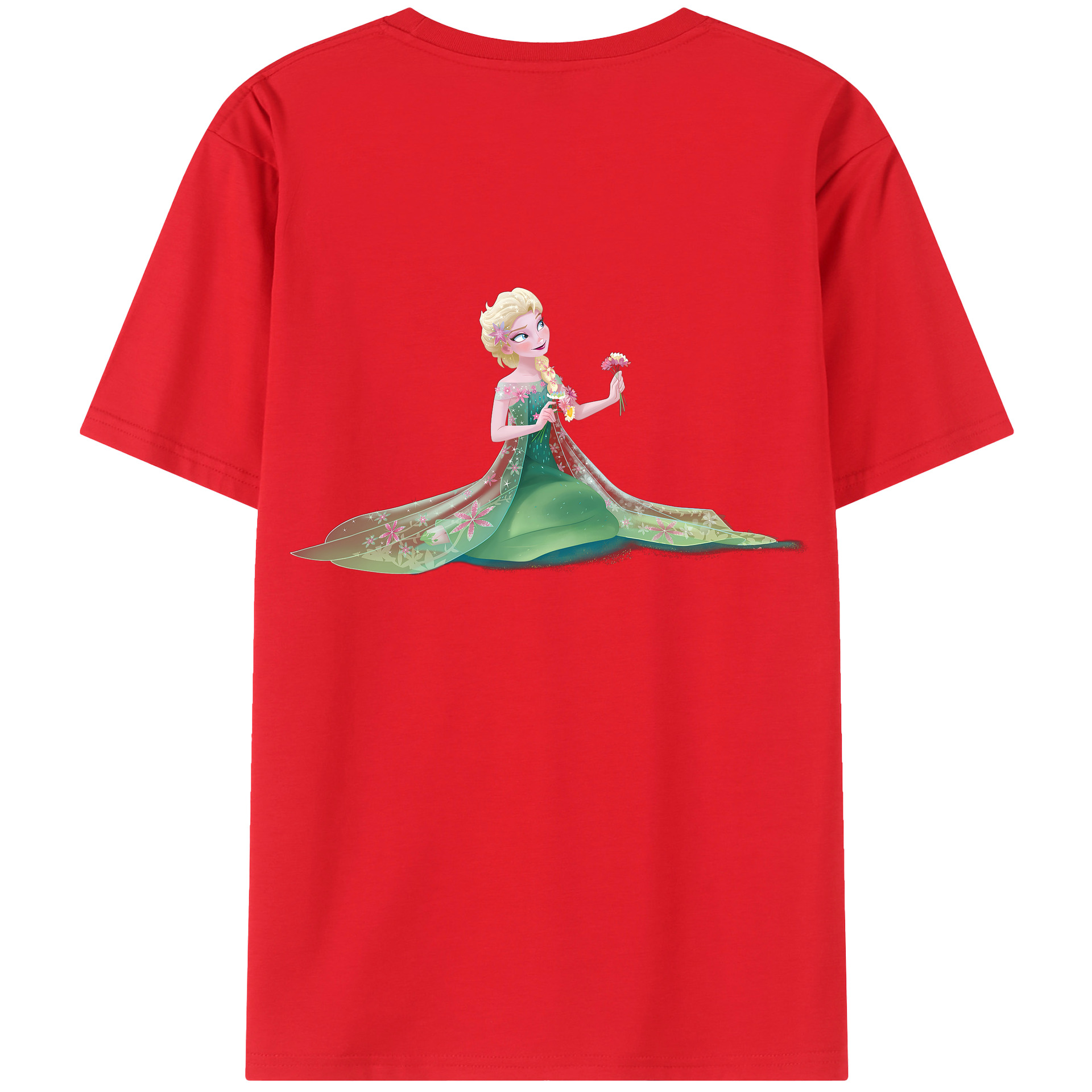 （画像用） アナと雪の女王 アンナ エルサ Frozen Anna Elsa レディース半袖Tシャツ(バックプリント)