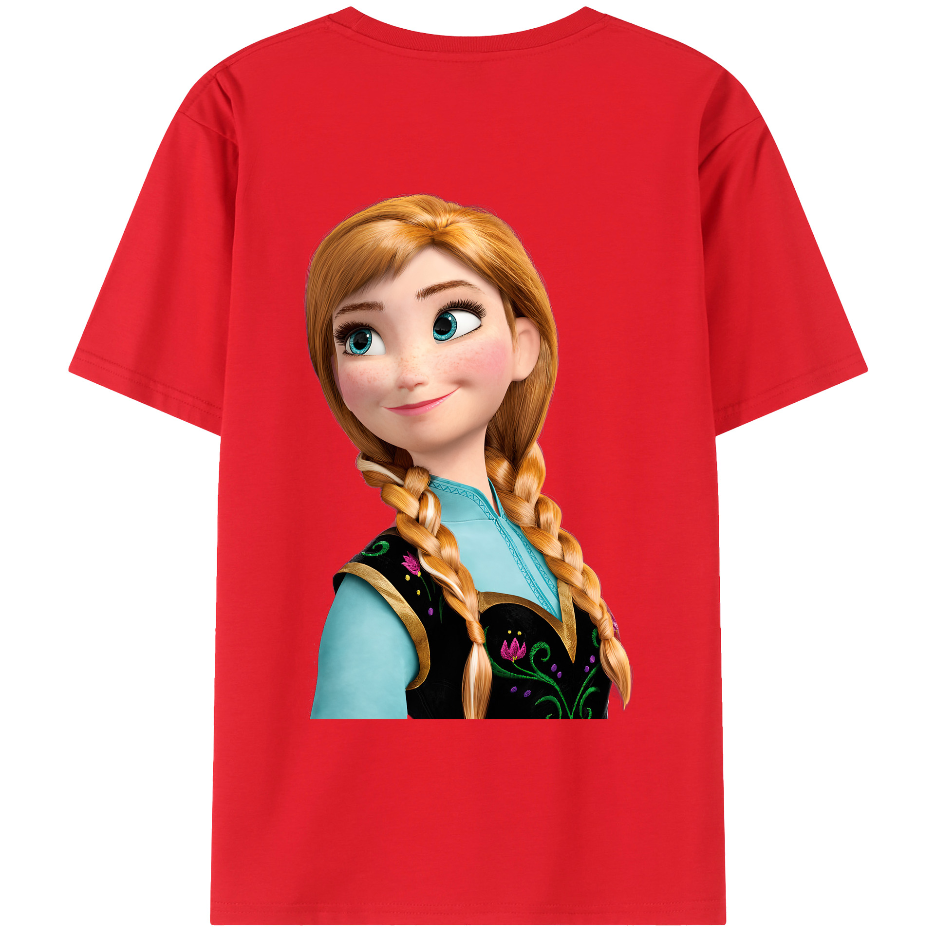 （画像用） アナと雪の女王 アンナ エルサ Frozen Anna Elsa レディース半袖Tシャツ(バックプリント)