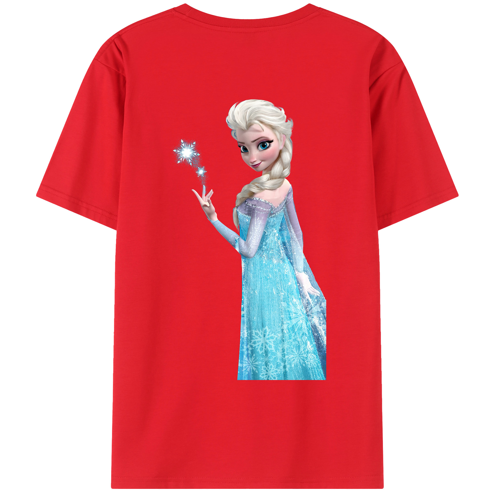 （画像用） アナと雪の女王 アンナ エルサ Frozen Anna Elsa レディース半袖Tシャツ(バックプリント)