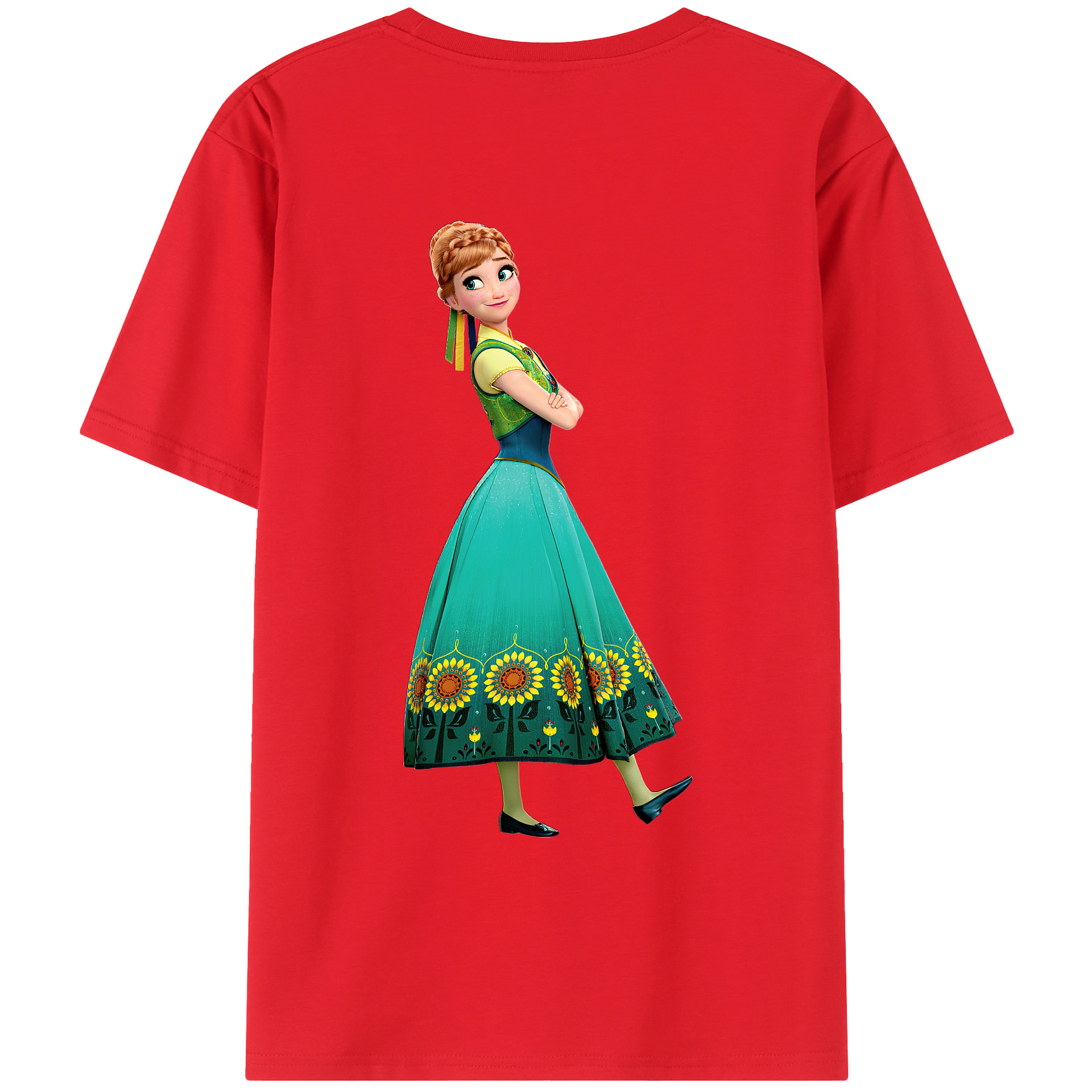 （画像用） アナと雪の女王 アンナ エルサ Frozen Anna Elsa レディース半袖Tシャツ(バックプリント)