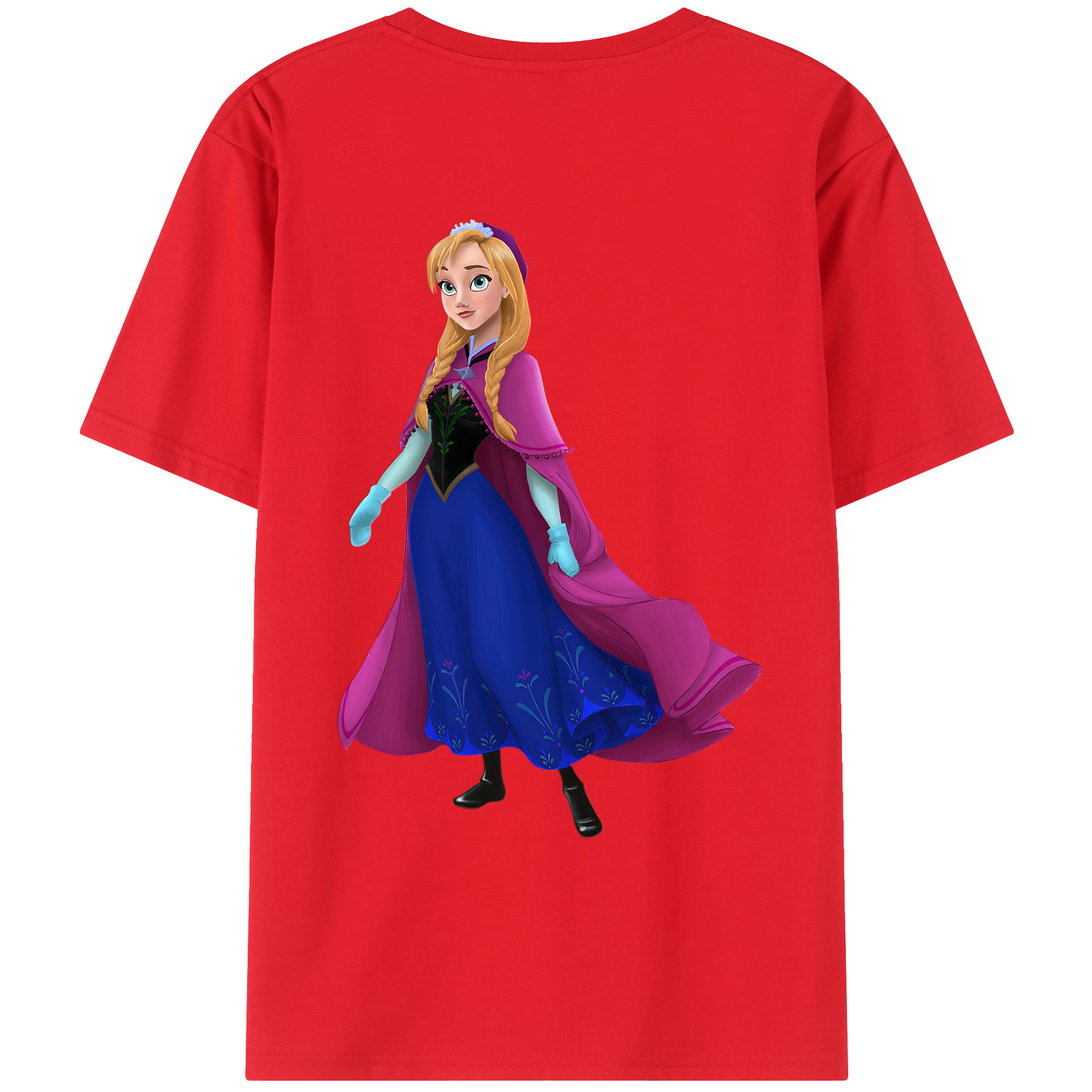 （画像用） アナと雪の女王 アンナ エルサ Frozen Anna Elsa レディース半袖Tシャツ(バックプリント)