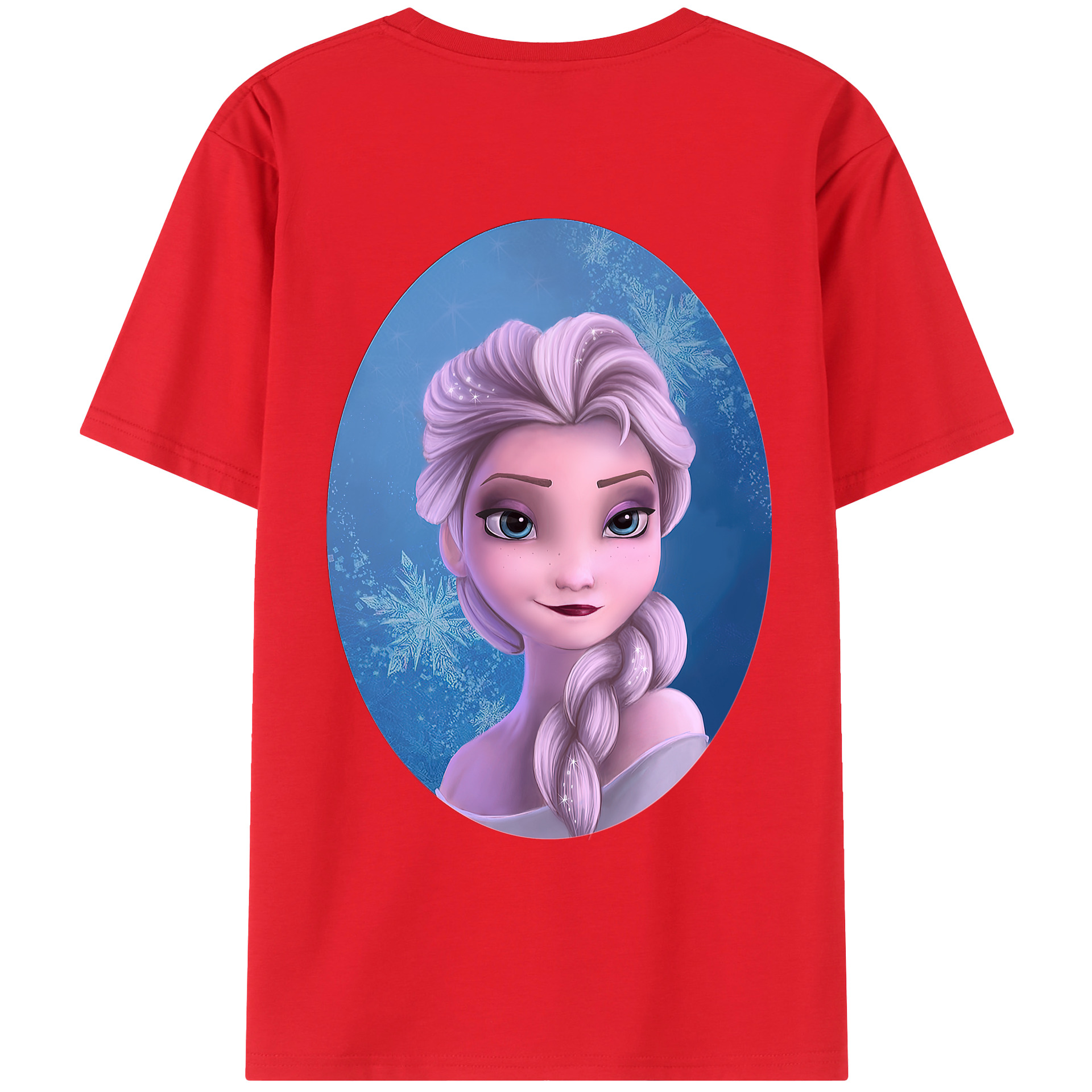 （画像用） アナと雪の女王 アンナ エルサ Frozen Anna Elsa レディース半袖Tシャツ(バックプリント)