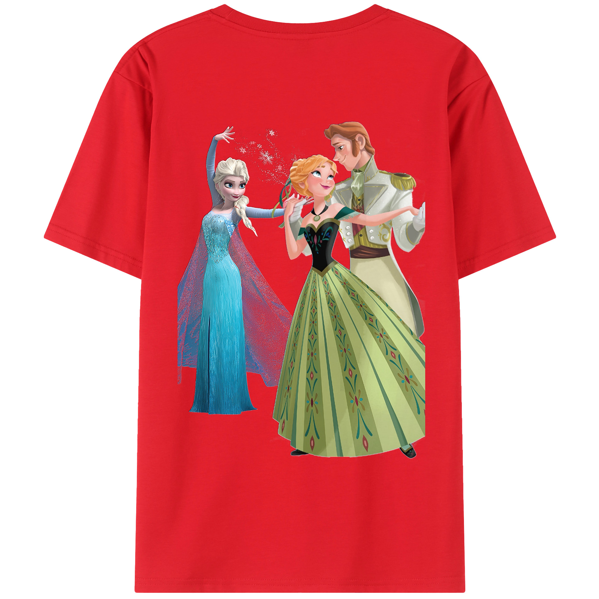 （画像用） アナと雪の女王 アンナ エルサ Frozen Anna Elsa レディース半袖Tシャツ(バックプリント)