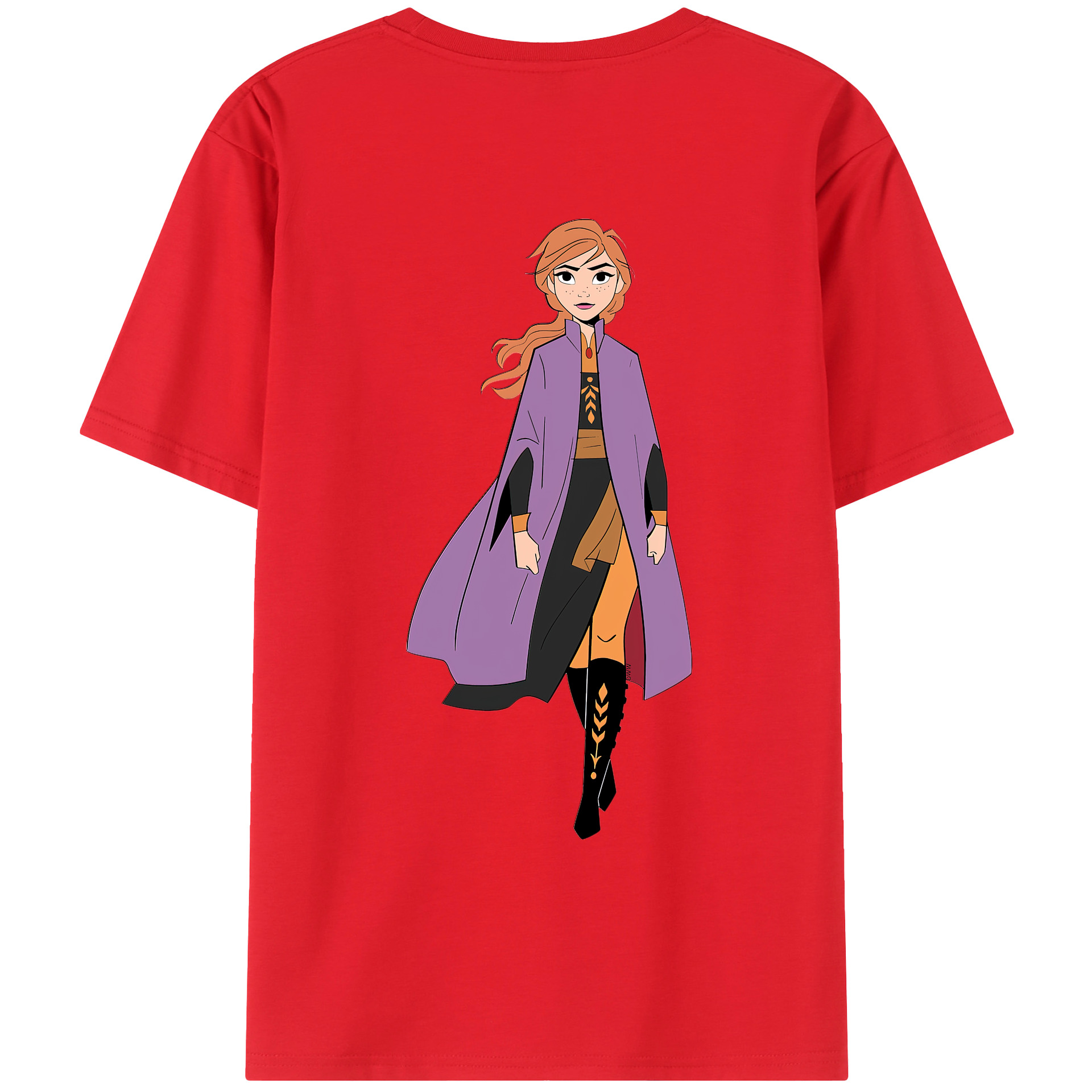 （画像用） アナと雪の女王 アンナ エルサ Frozen Anna Elsa レディース半袖Tシャツ(バックプリント)