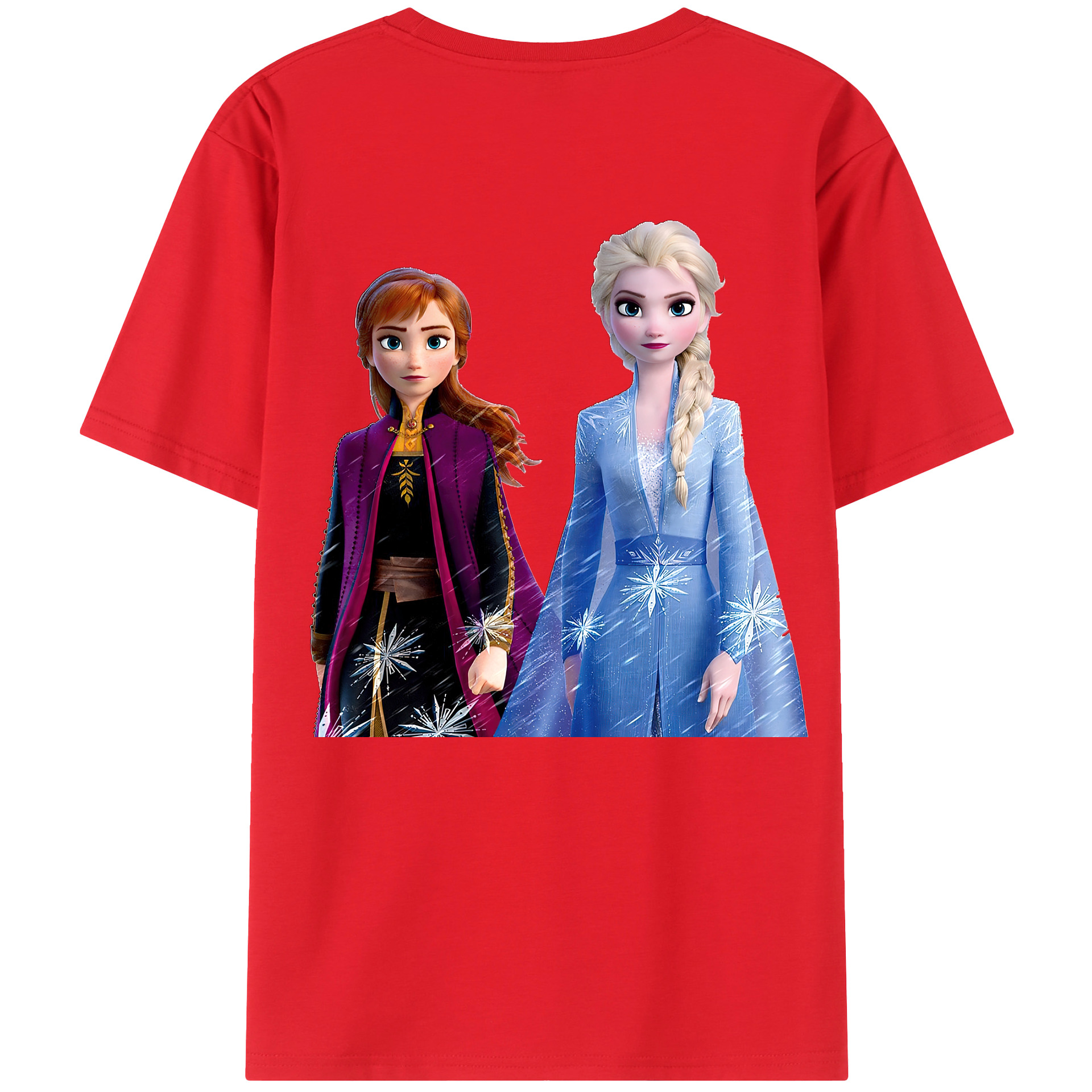 （画像用） アナと雪の女王 アンナ エルサ Frozen Anna Elsa レディース半袖Tシャツ(バックプリント)