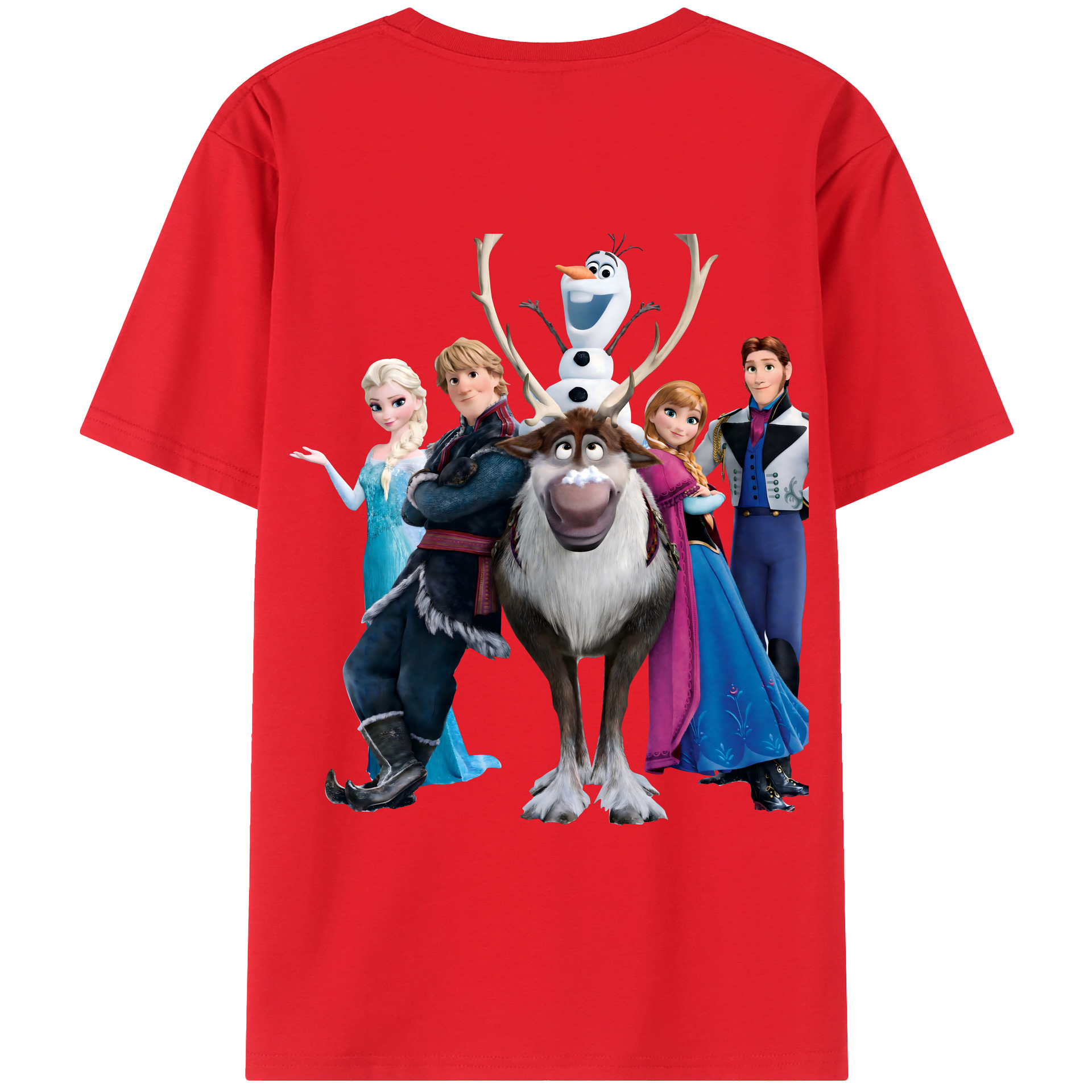 （画像用） アナと雪の女王 アンナ エルサ Frozen Anna Elsa レディース半袖Tシャツ(バックプリント)