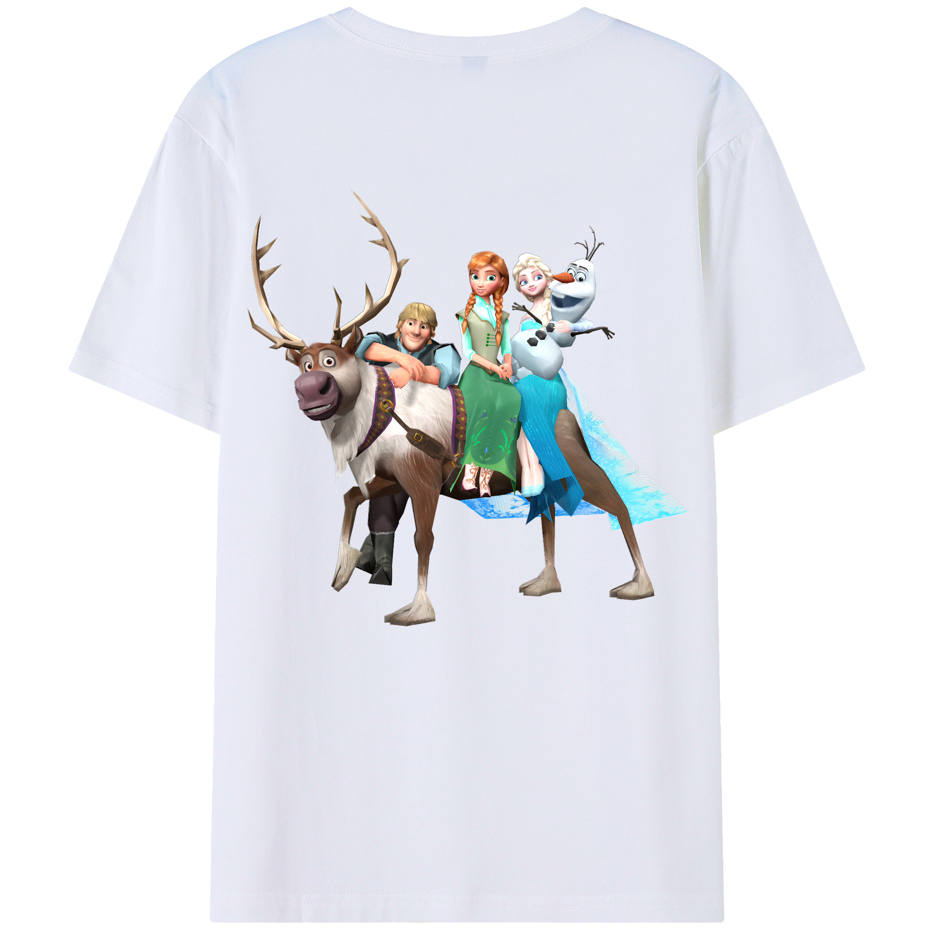 （画像用） アナと雪の女王 アンナ エルサ Frozen Anna Elsa レディース半袖Tシャツ(バックプリント)