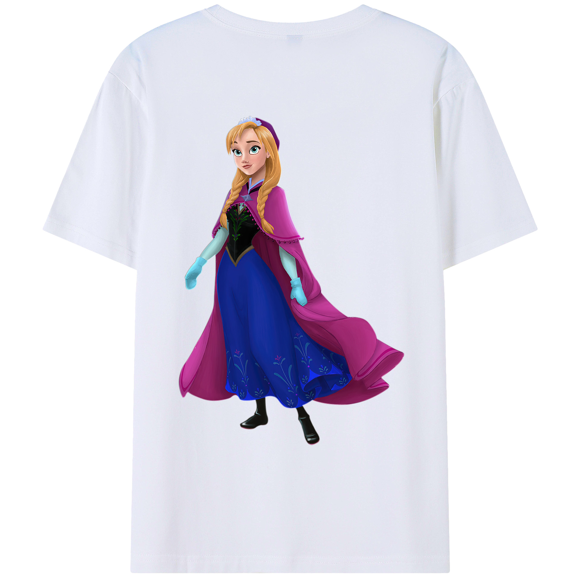 （画像用） アナと雪の女王 アンナ エルサ Frozen Anna Elsa レディース半袖Tシャツ(バックプリント)