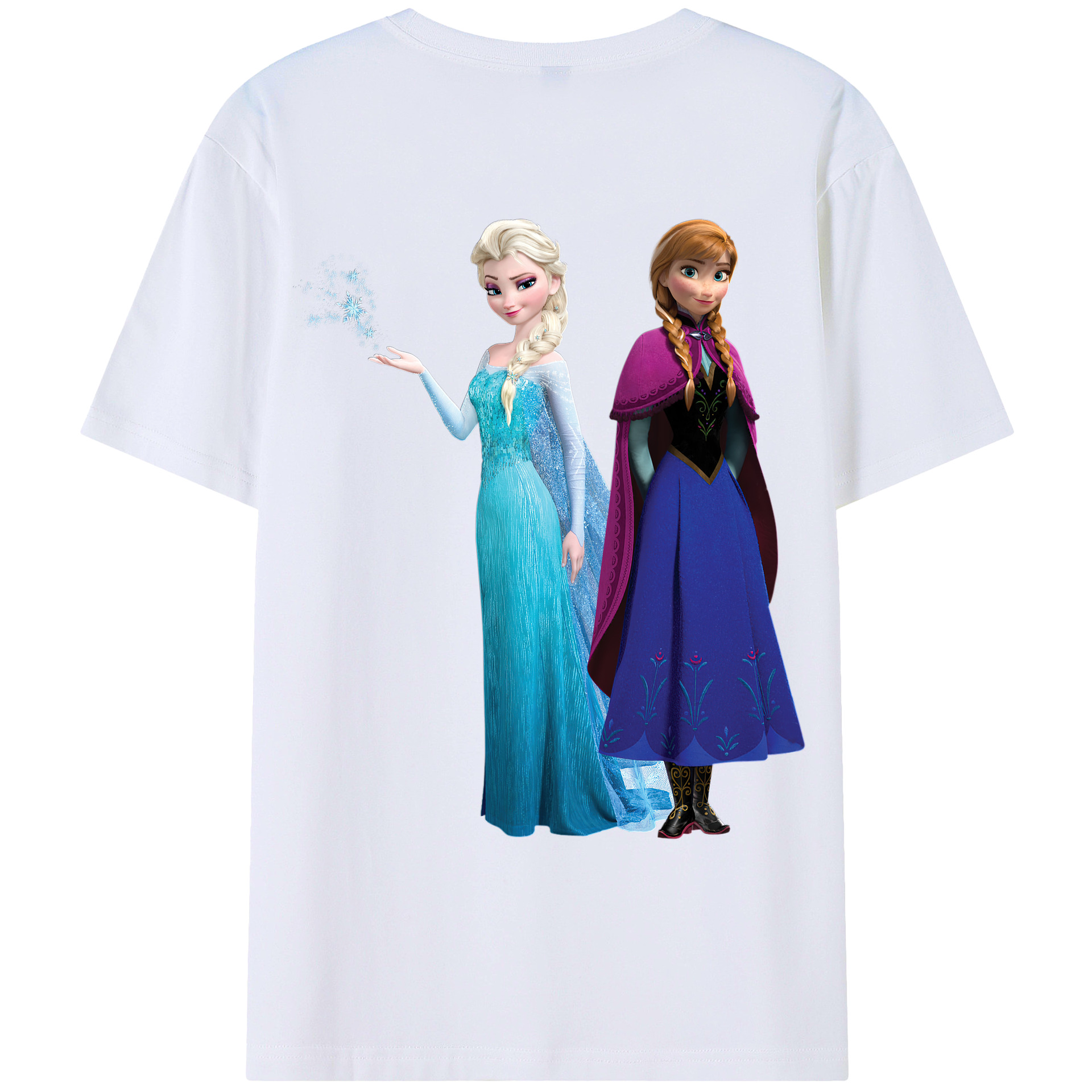 （画像用） アナと雪の女王 アンナ エルサ Frozen Anna Elsa レディース半袖Tシャツ(バックプリント)