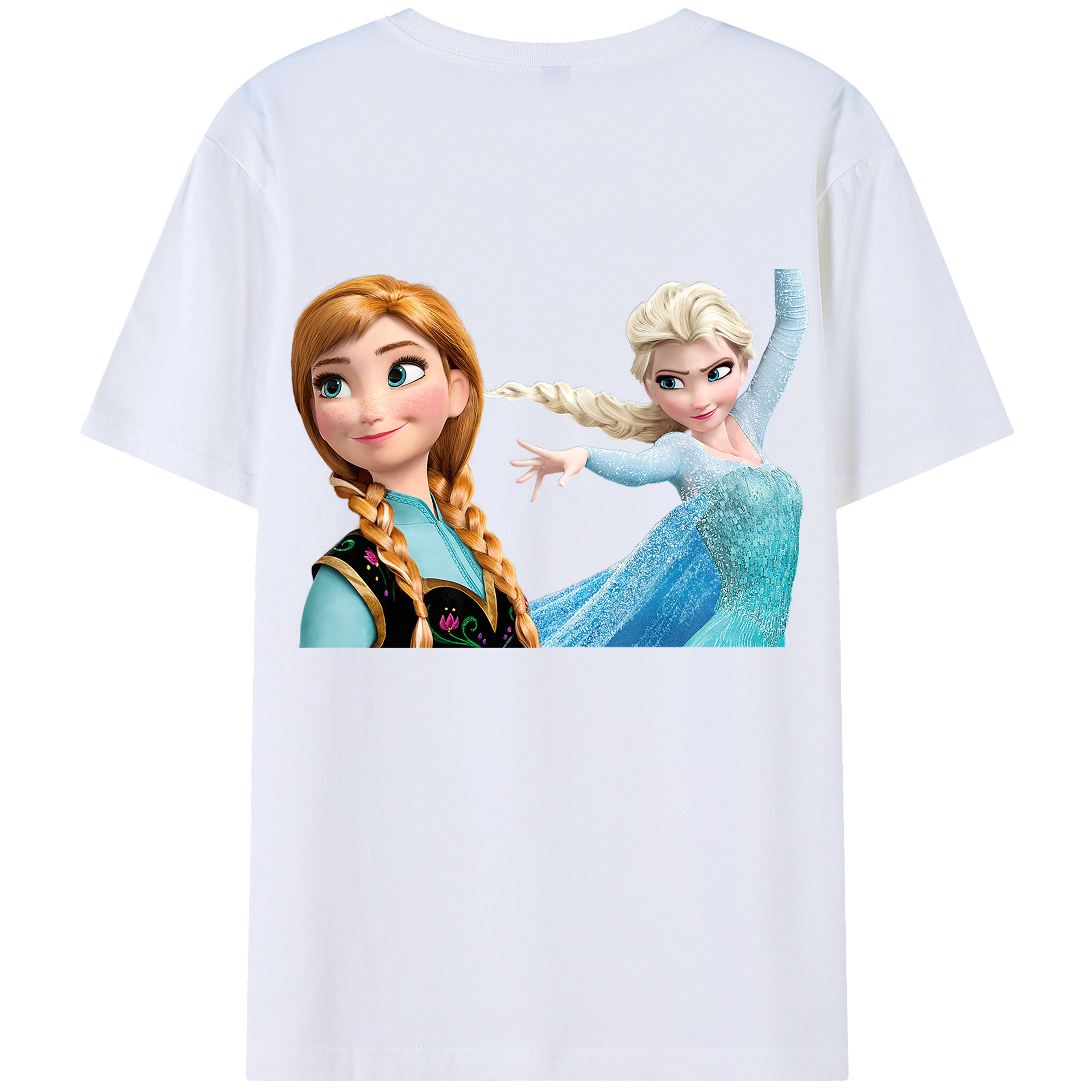 （画像用） アナと雪の女王 アンナ エルサ Frozen Anna Elsa レディース半袖Tシャツ(バックプリント)