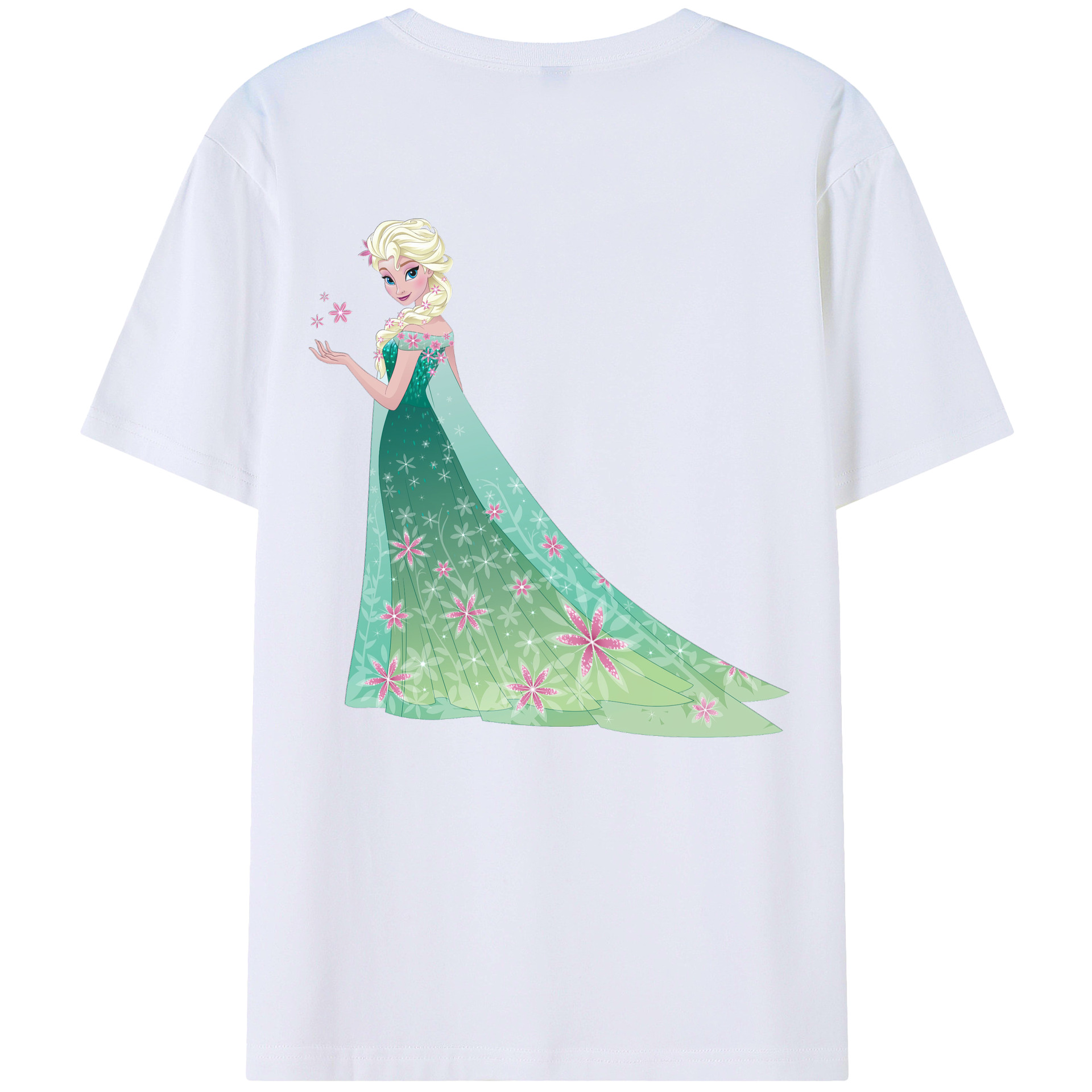 （画像用） アナと雪の女王 アンナ エルサ Frozen Anna Elsa レディース半袖Tシャツ(バックプリント)