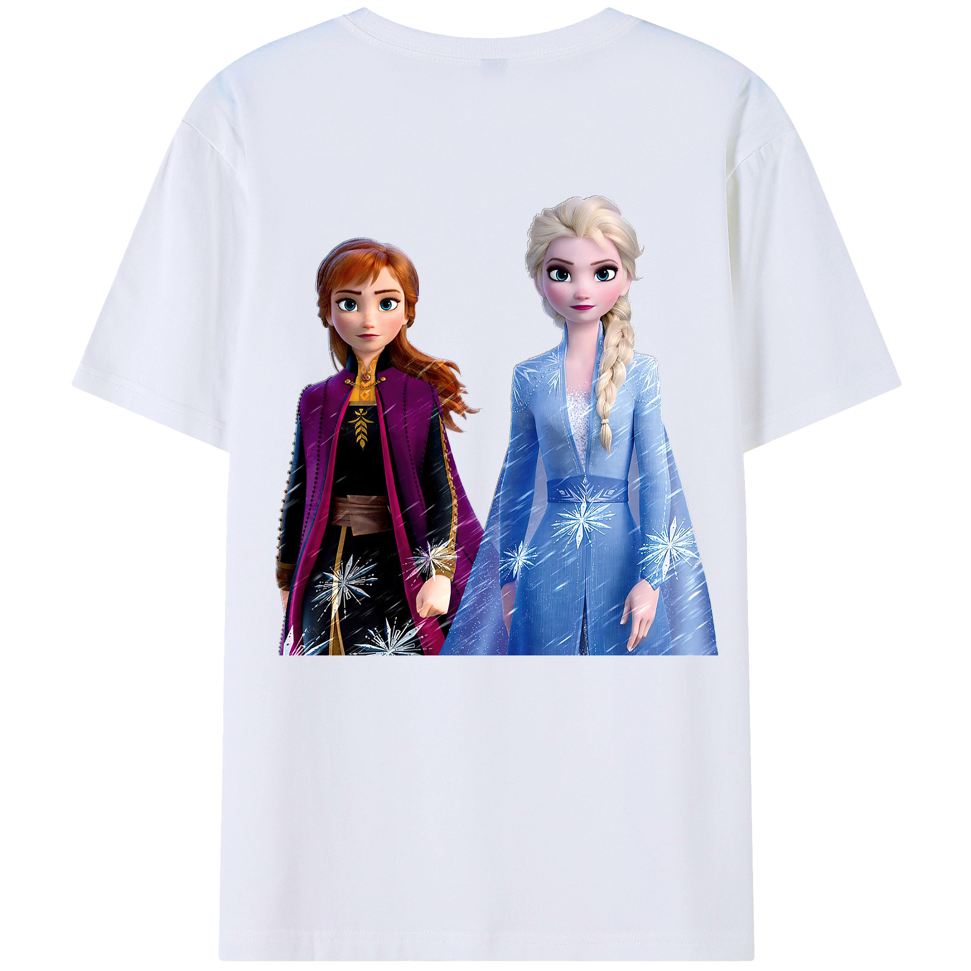 （画像用） アナと雪の女王 アンナ エルサ Frozen Anna Elsa レディース半袖Tシャツ(バックプリント)