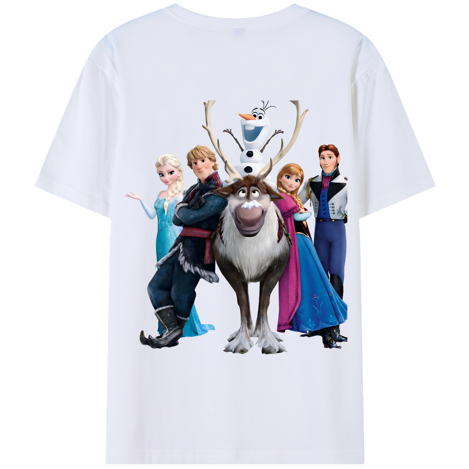 （画像用） アナと雪の女王 アンナ エルサ Frozen Anna Elsa レディース半袖Tシャツ(バックプリント)