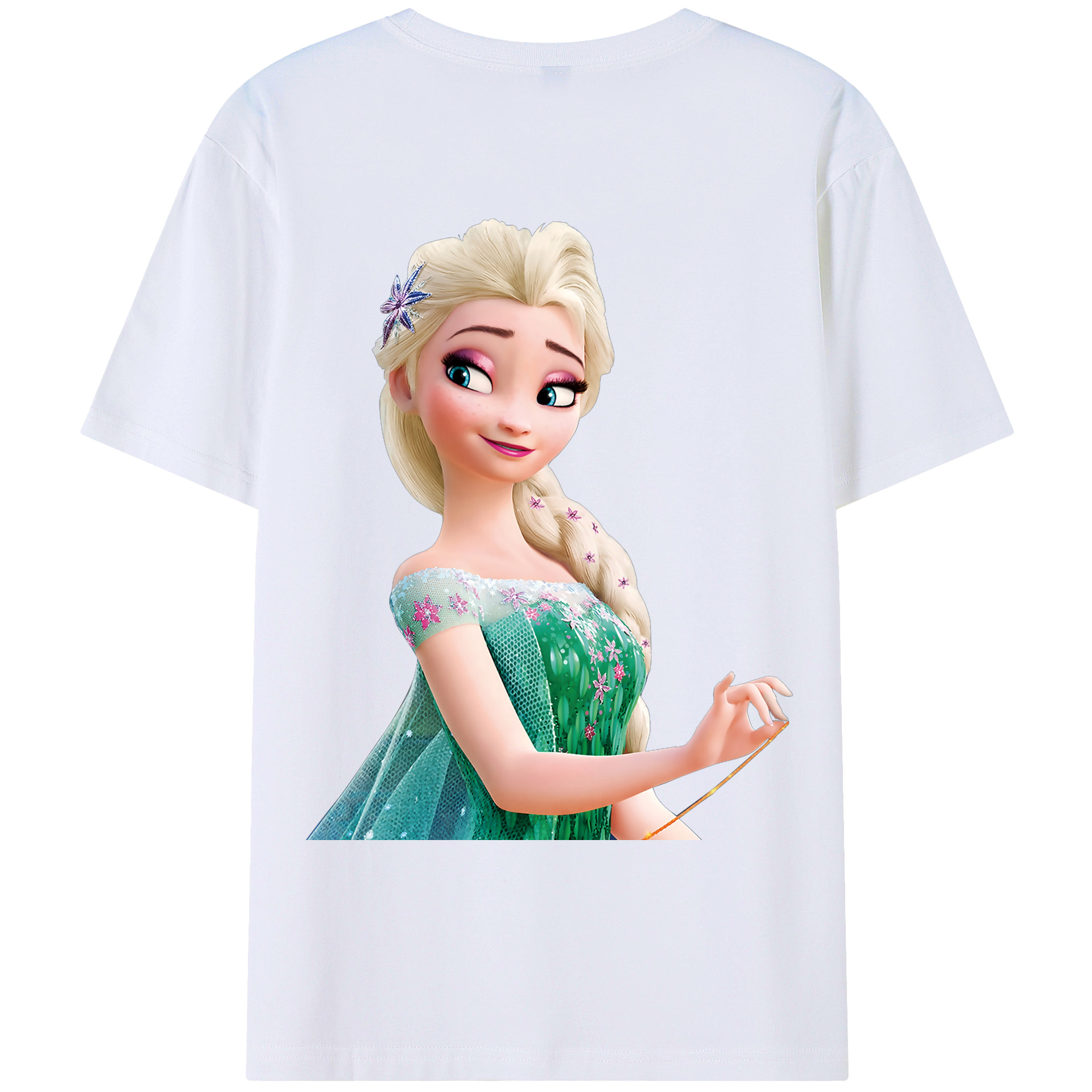 （画像用） アナと雪の女王 アンナ エルサ Frozen Anna Elsa レディース半袖Tシャツ(バックプリント)