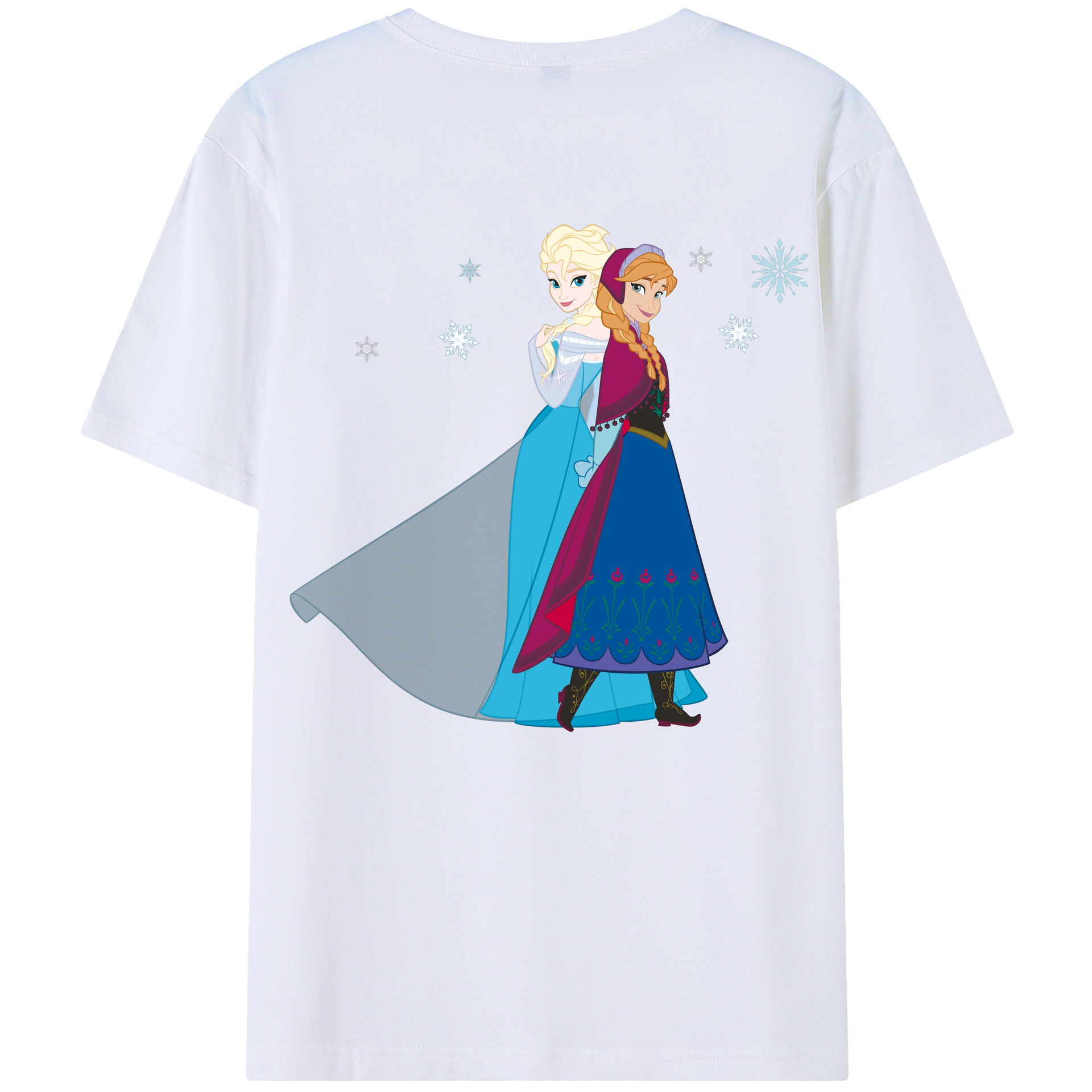 （画像用） アナと雪の女王 アンナ エルサ Frozen Anna Elsa レディース半袖Tシャツ(バックプリント)