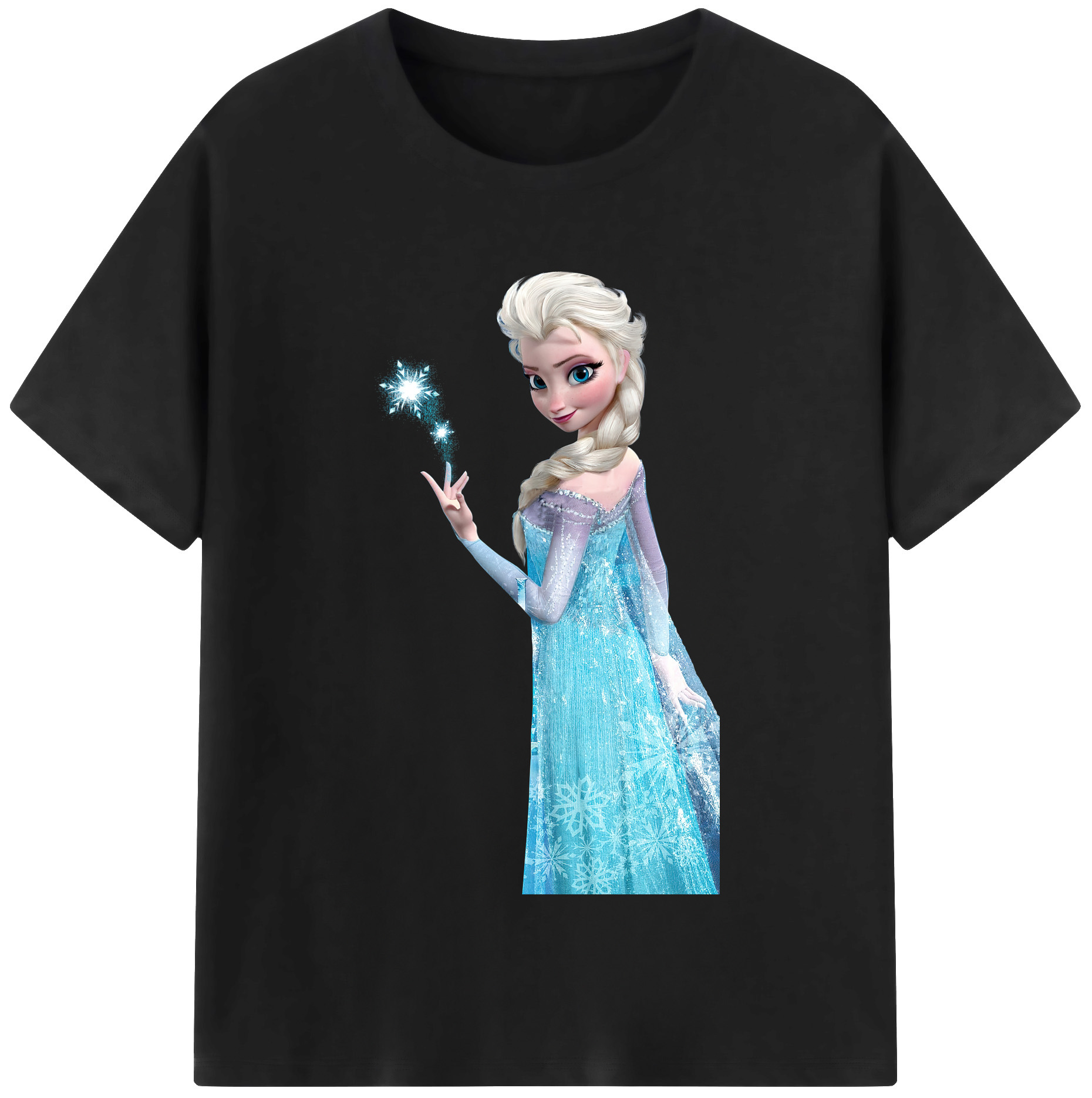 （画像用） アナと雪の女王 アンナ エルサ Frozen Anna Elsa レディースカジュアルプリントTシャツ（綿100％）