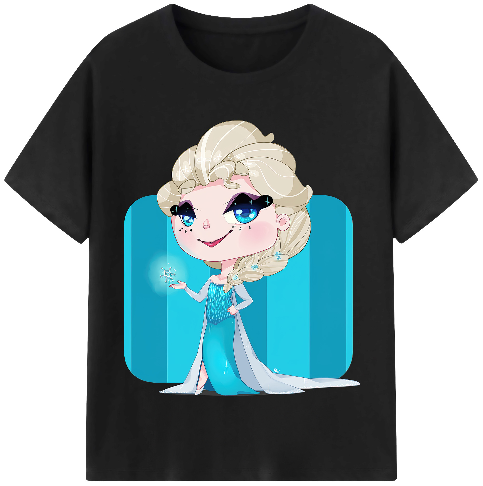 （画像用） アナと雪の女王 アンナ エルサ Frozen Anna Elsa レディースカジュアルプリントTシャツ（綿100％）