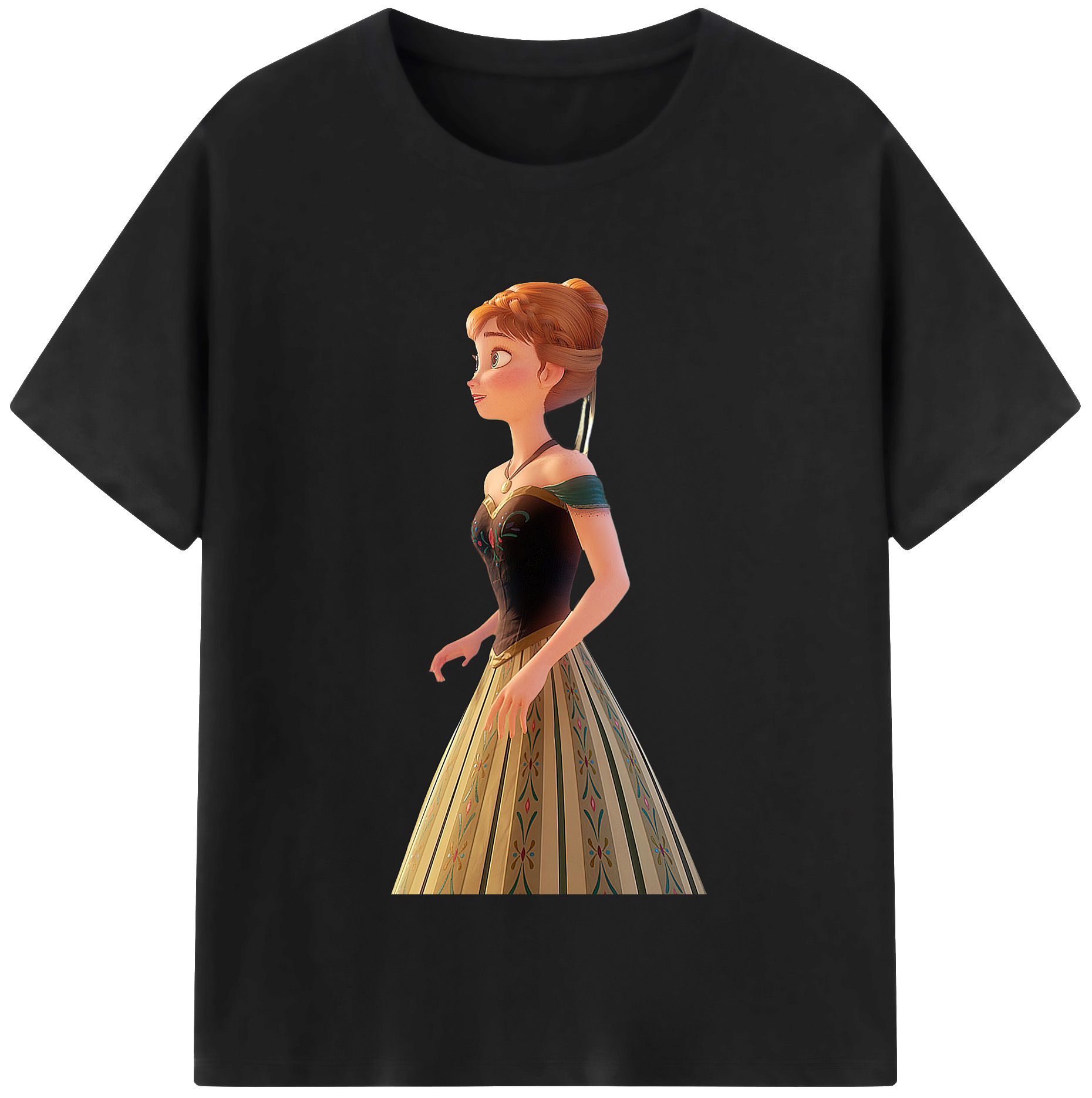 （画像用） アナと雪の女王 アンナ エルサ Frozen Anna Elsa レディースカジュアルプリントTシャツ（綿100％）