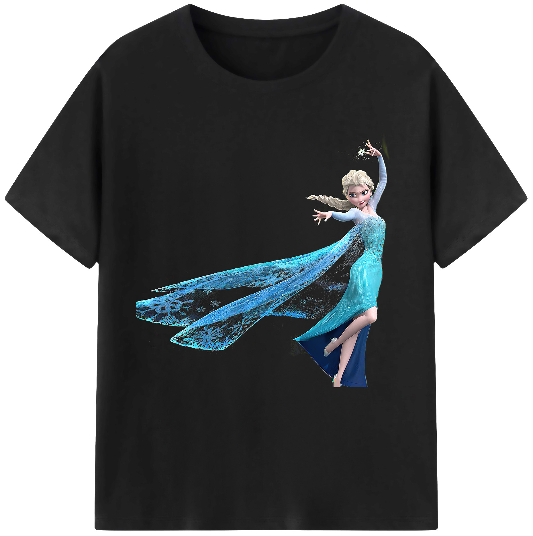 （画像用） アナと雪の女王 アンナ エルサ Frozen Anna Elsa レディースカジュアルプリントTシャツ（綿100％）