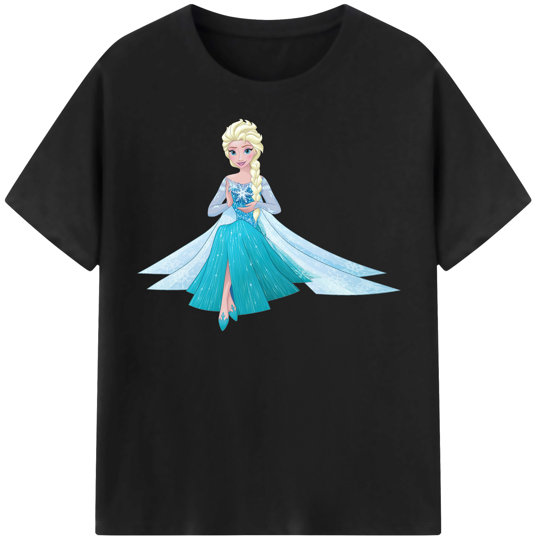 （画像用） アナと雪の女王 アンナ エルサ Frozen Anna Elsa レディースカジュアルプリントTシャツ（綿100％）