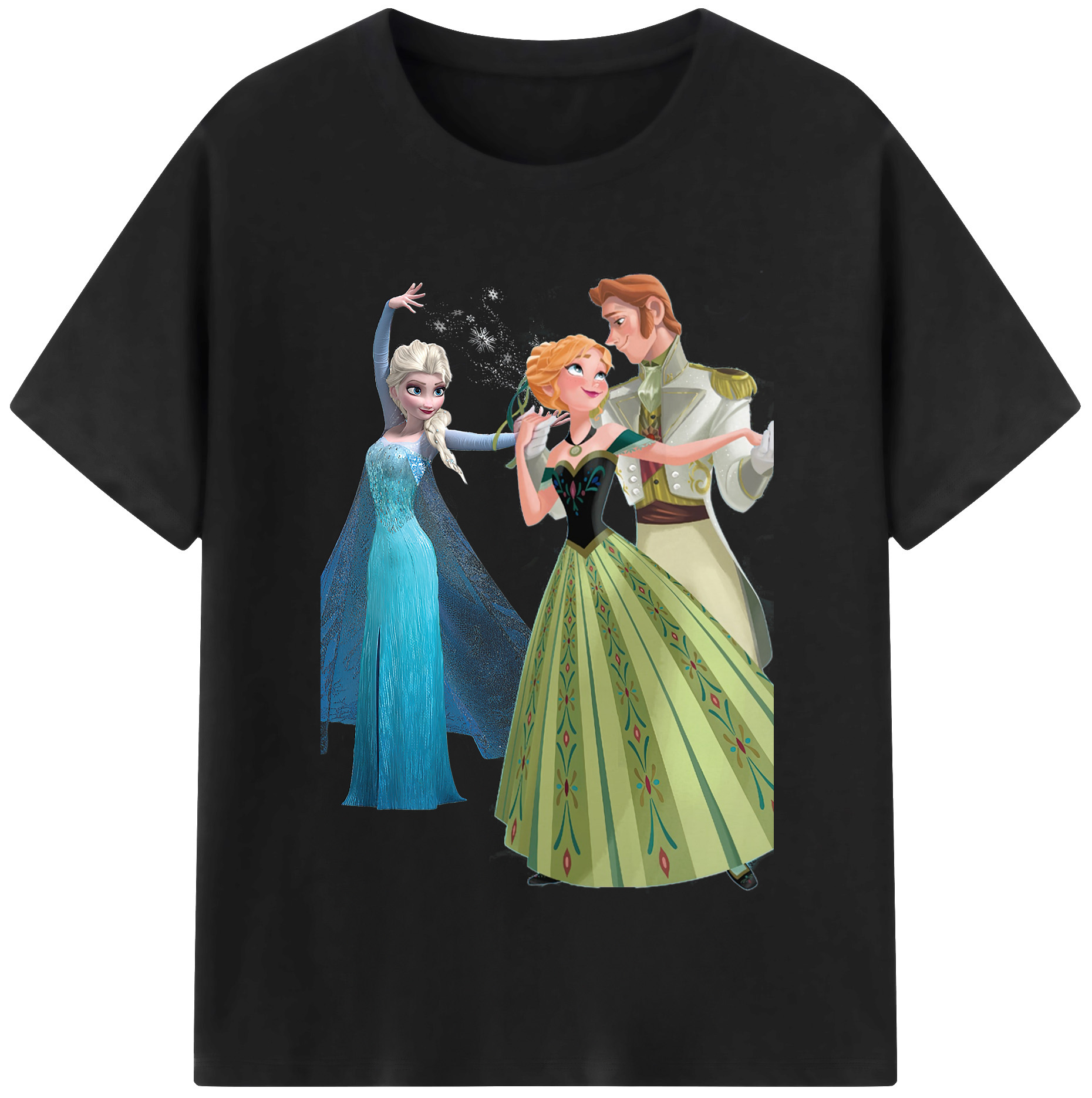 （画像用） アナと雪の女王 アンナ エルサ Frozen Anna Elsa レディースカジュアルプリントTシャツ（綿100％）