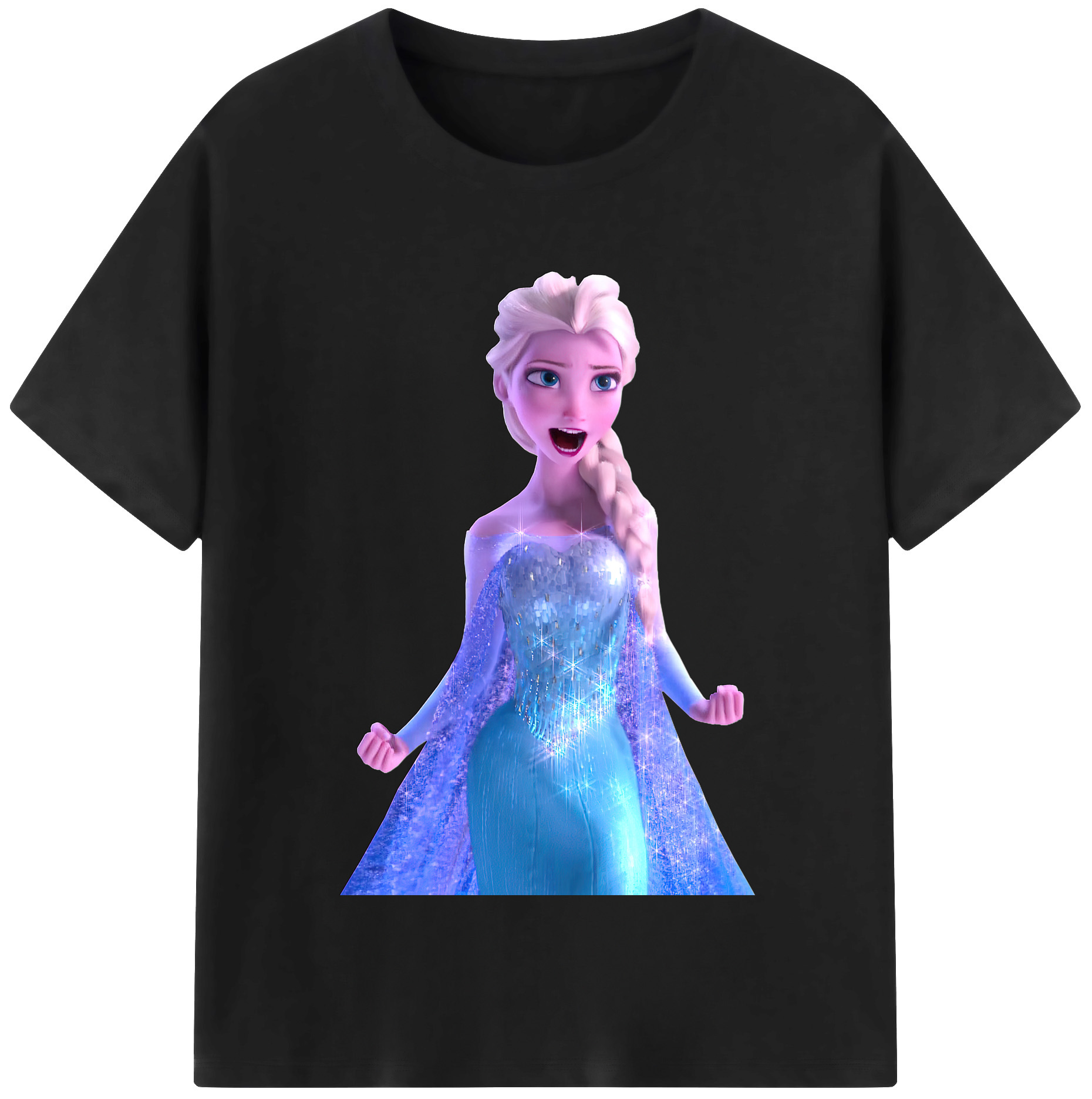 （画像用） アナと雪の女王 アンナ エルサ Frozen Anna Elsa レディースカジュアルプリントTシャツ（綿100％）