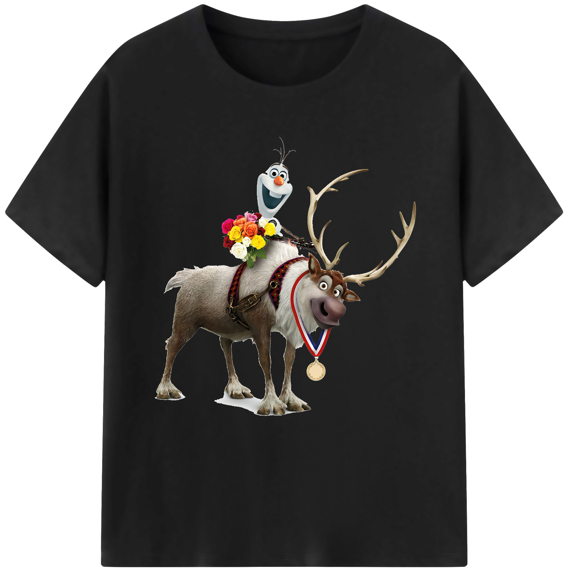 （画像用） アナと雪の女王 アンナ エルサ Frozen Anna Elsa レディースカジュアルプリントTシャツ（綿100％）