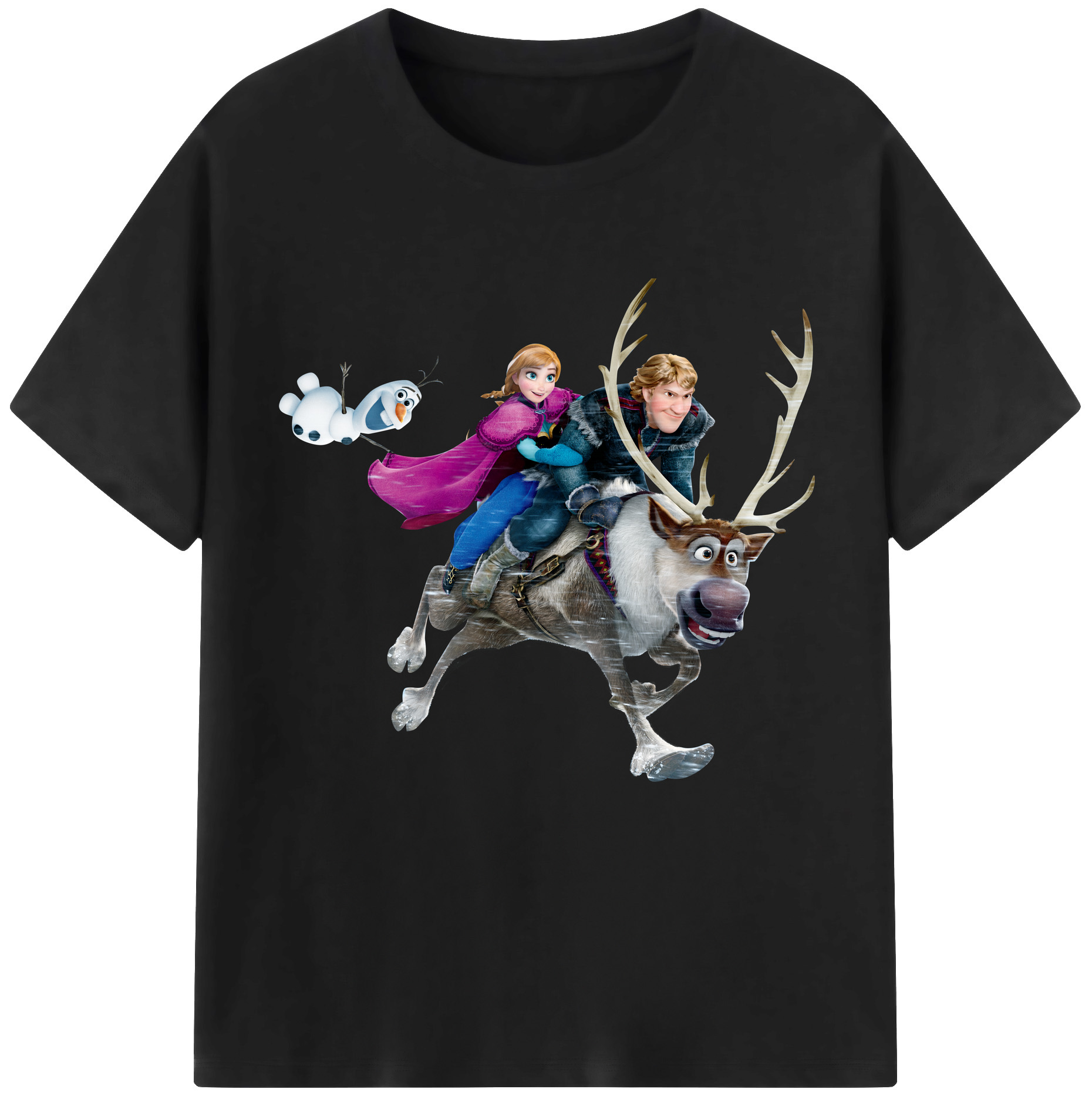 （画像用） アナと雪の女王 アンナ エルサ Frozen Anna Elsa レディースカジュアルプリントTシャツ（綿100％）