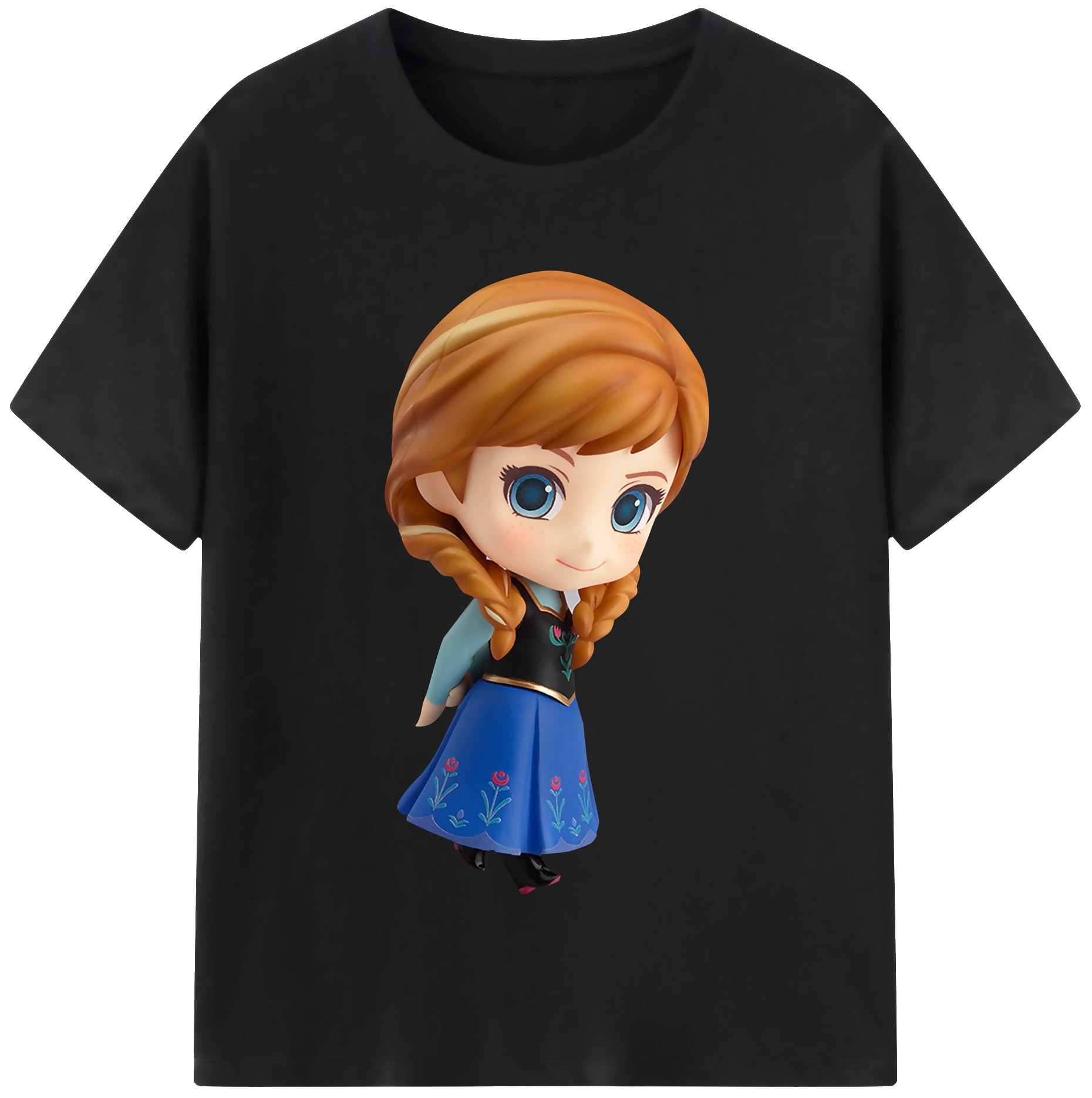 （画像用） アナと雪の女王 アンナ エルサ Frozen Anna Elsa レディースカジュアルプリントTシャツ（綿100％）
