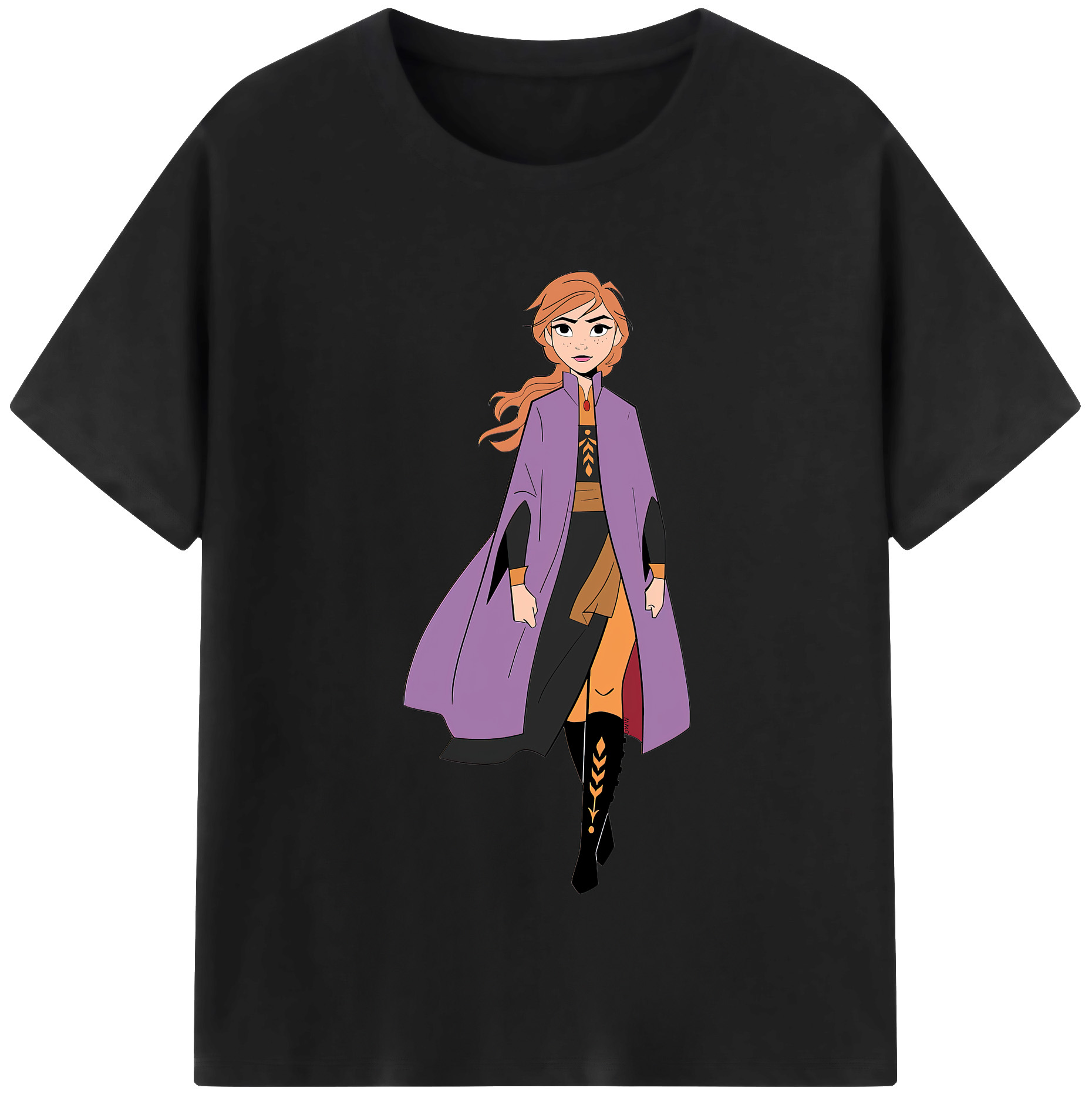 （画像用） アナと雪の女王 アンナ エルサ Frozen Anna Elsa レディースカジュアルプリントTシャツ（綿100％）