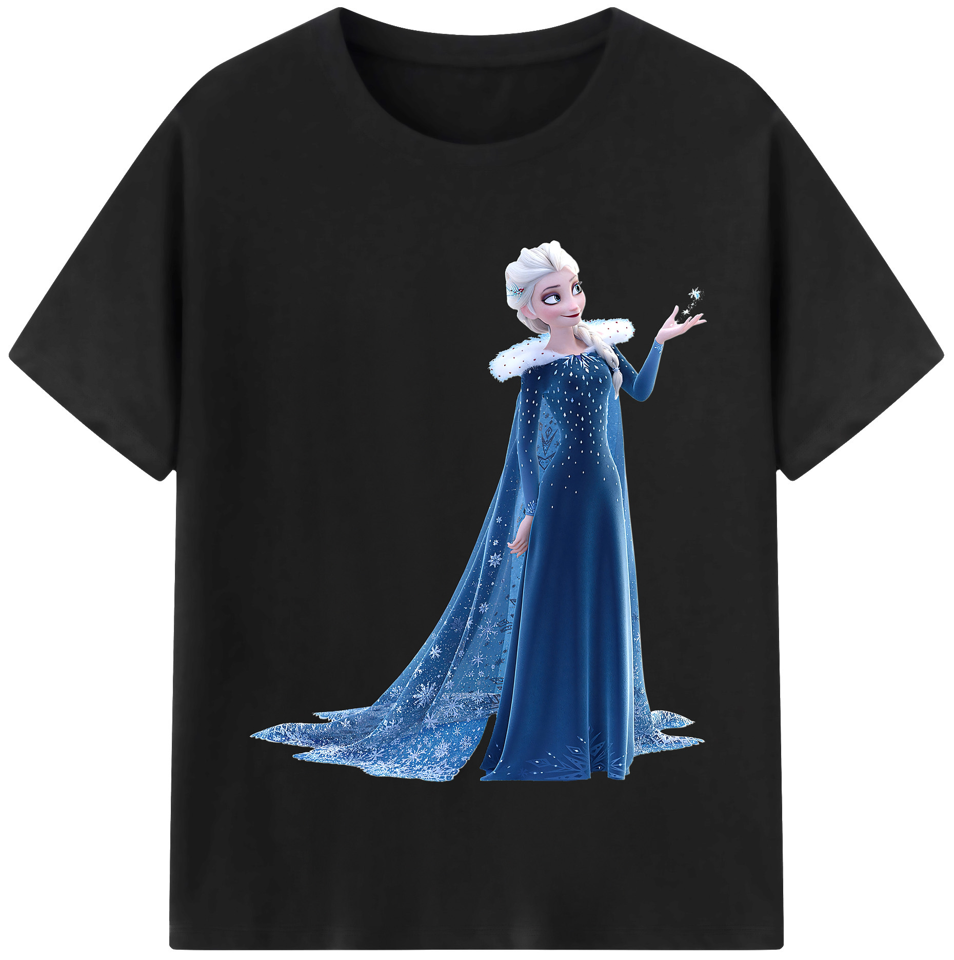 （画像用） アナと雪の女王 アンナ エルサ Frozen Anna Elsa レディースカジュアルプリントTシャツ（綿100％）