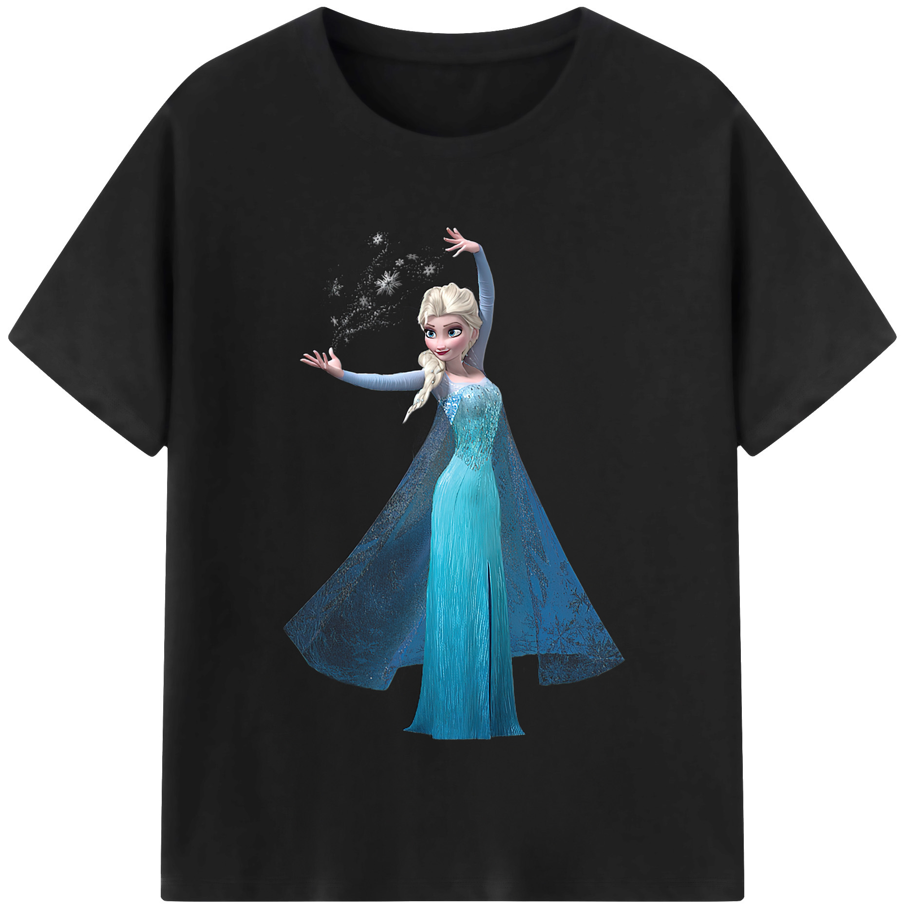 （画像用） アナと雪の女王 アンナ エルサ Frozen Anna Elsa レディースカジュアルプリントTシャツ（綿100％）