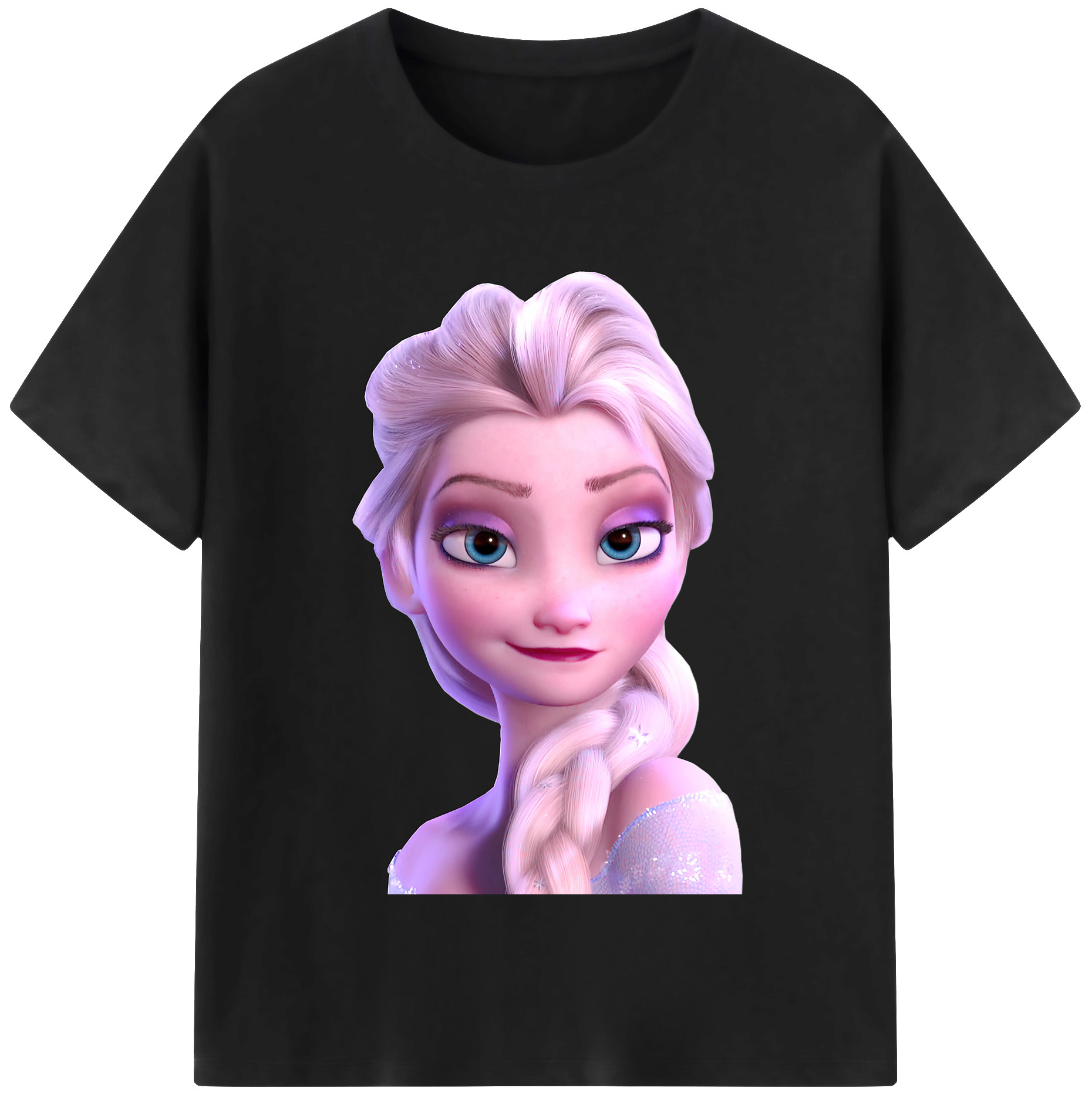 （画像用） アナと雪の女王 アンナ エルサ Frozen Anna Elsa レディースカジュアルプリントTシャツ（綿100％）