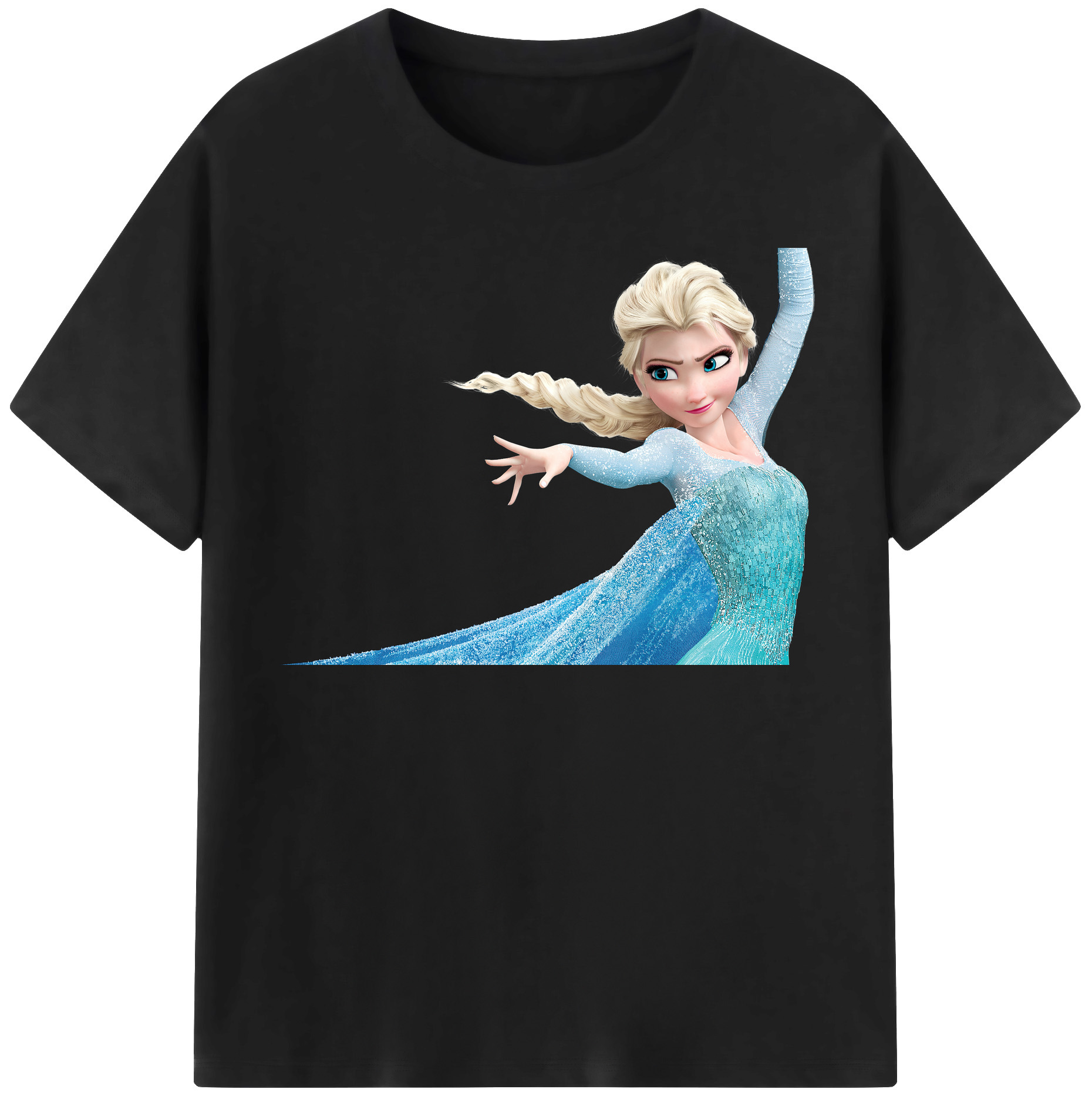 （画像用） アナと雪の女王 アンナ エルサ Frozen Anna Elsa レディースカジュアルプリントTシャツ（綿100％）