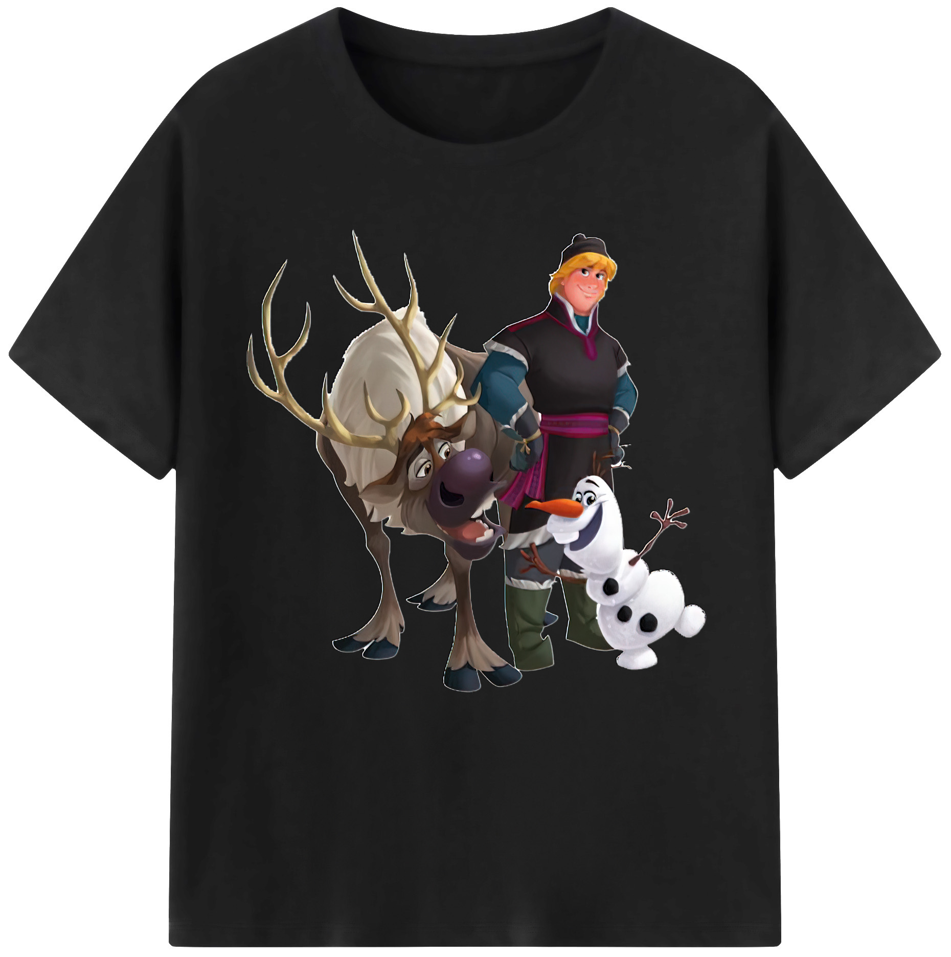 （画像用） アナと雪の女王 アンナ エルサ Frozen Anna Elsa レディースカジュアルプリントTシャツ（綿100％）