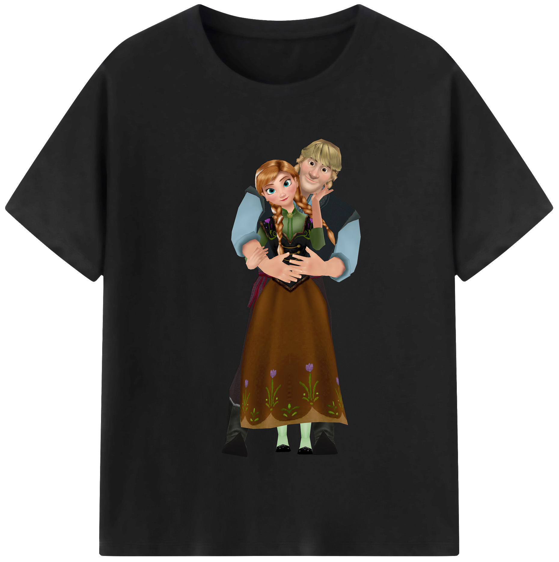 （画像用） アナと雪の女王 アンナ エルサ Frozen Anna Elsa レディースカジュアルプリントTシャツ（綿100％）