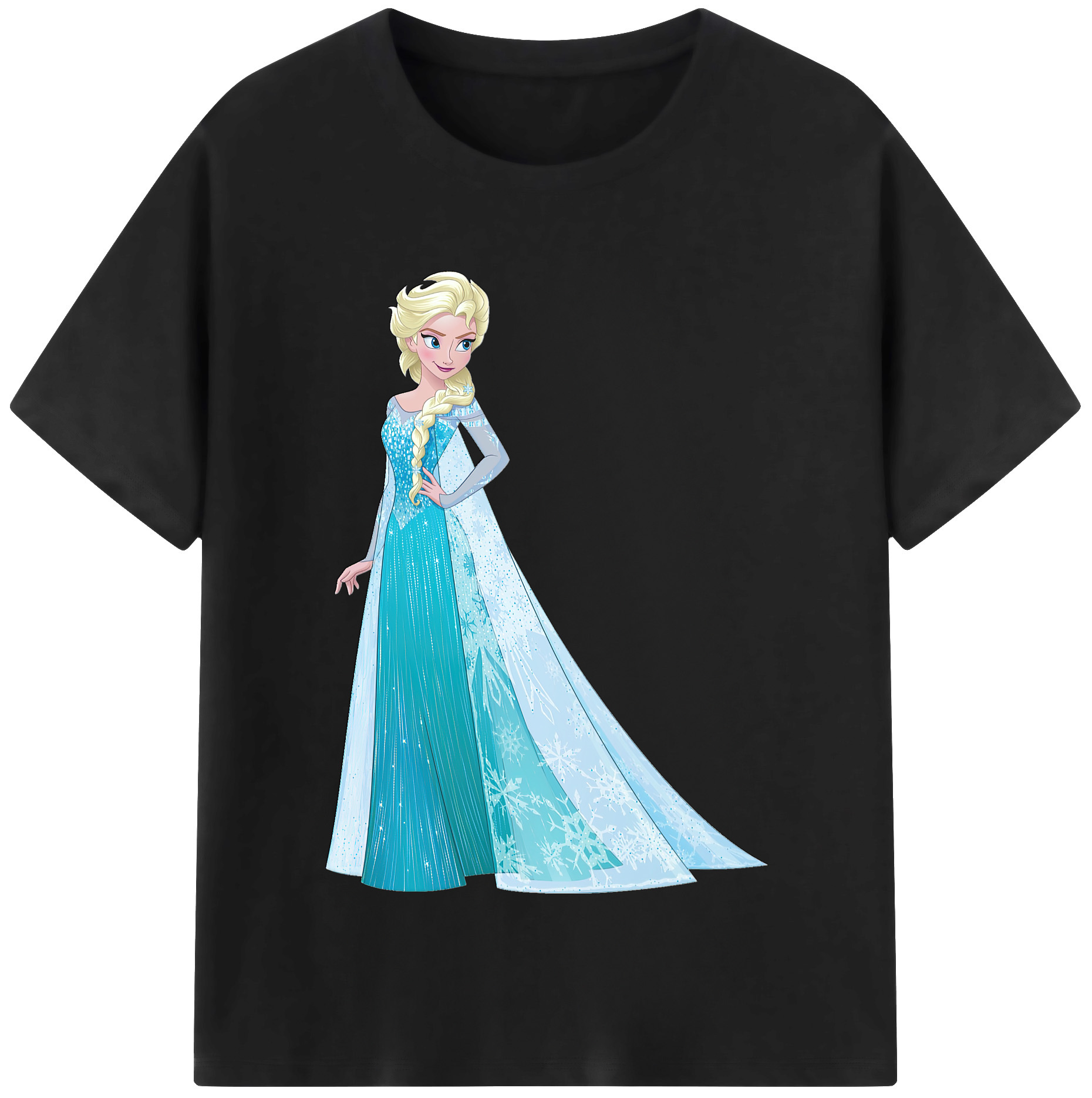 （画像用） アナと雪の女王 アンナ エルサ Frozen Anna Elsa レディースカジュアルプリントTシャツ（綿100％）