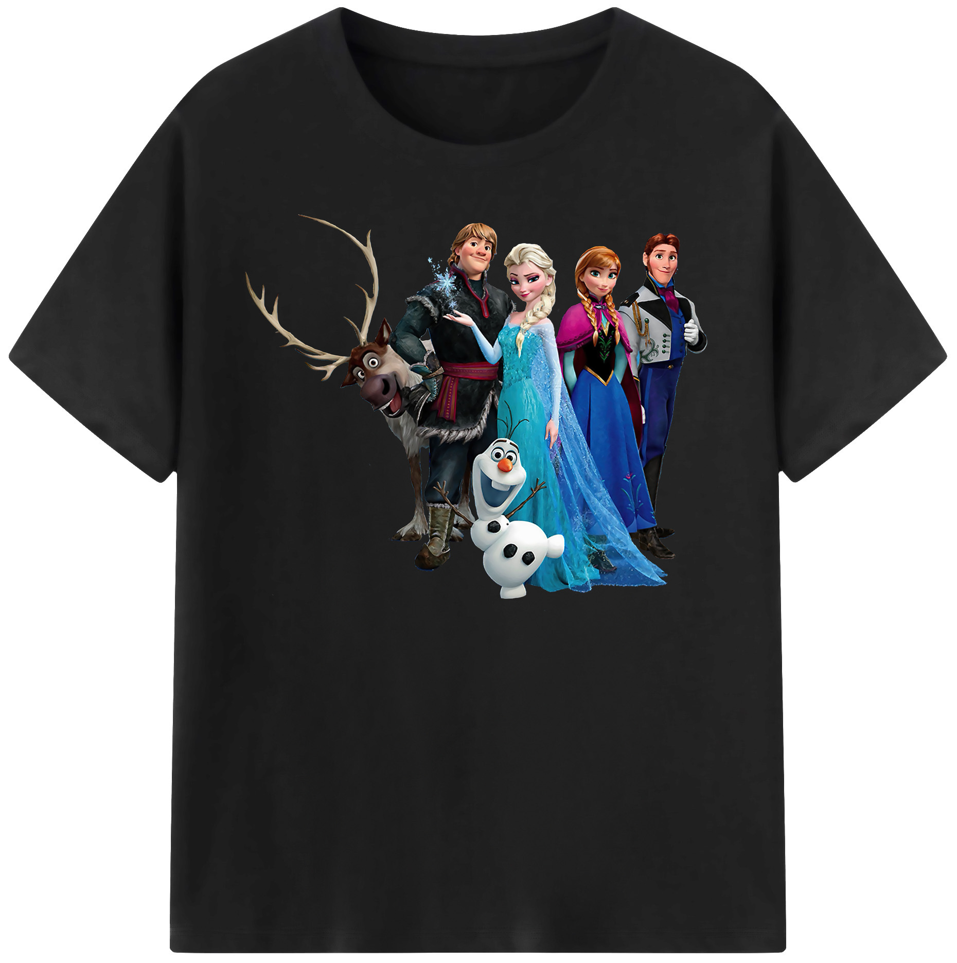 （画像用） アナと雪の女王 アンナ エルサ Frozen Anna Elsa レディースカジュアルプリントTシャツ（綿100％）