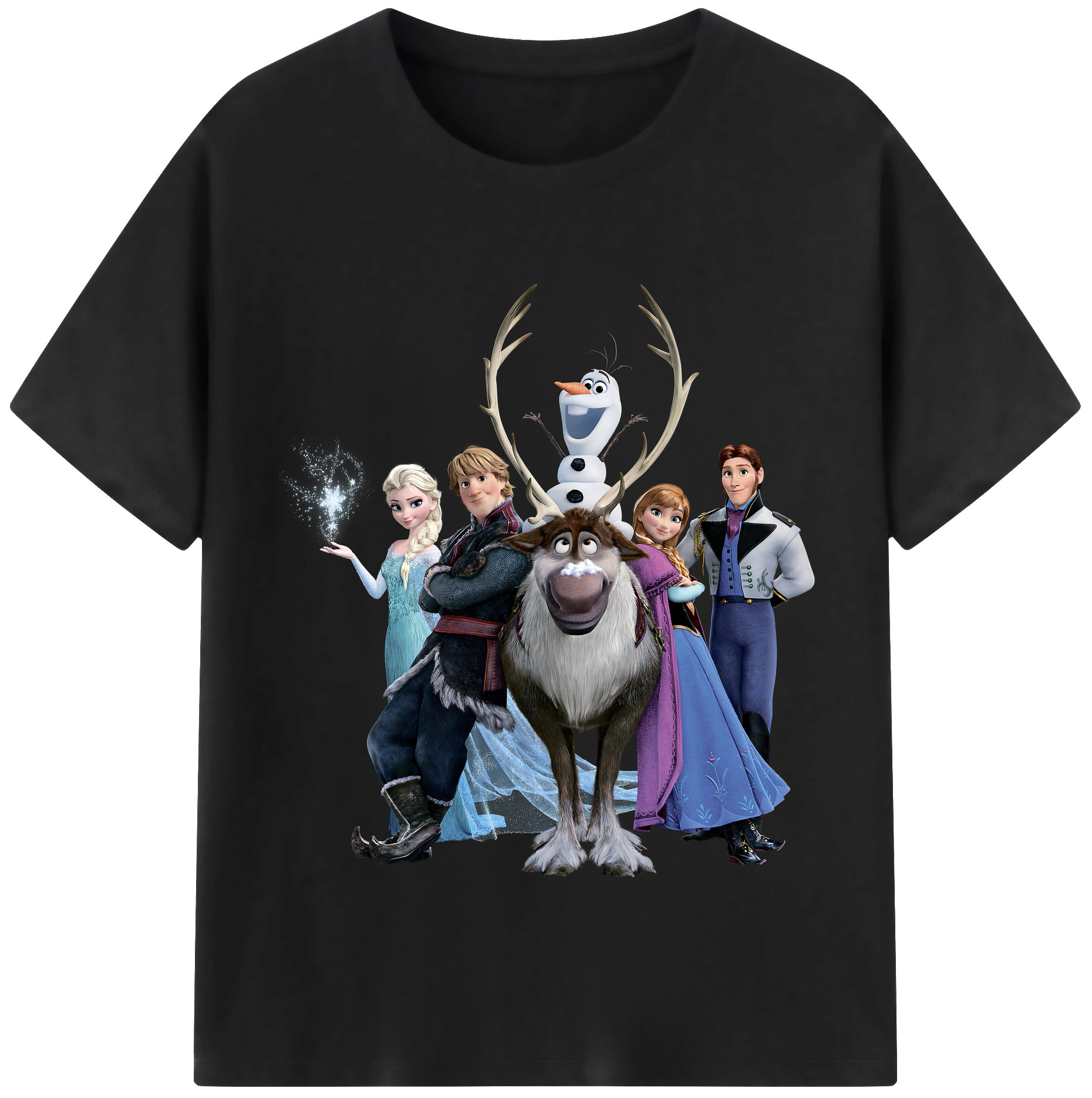 （画像用） アナと雪の女王 アンナ エルサ Frozen Anna Elsa レディースカジュアルプリントTシャツ（綿100％）