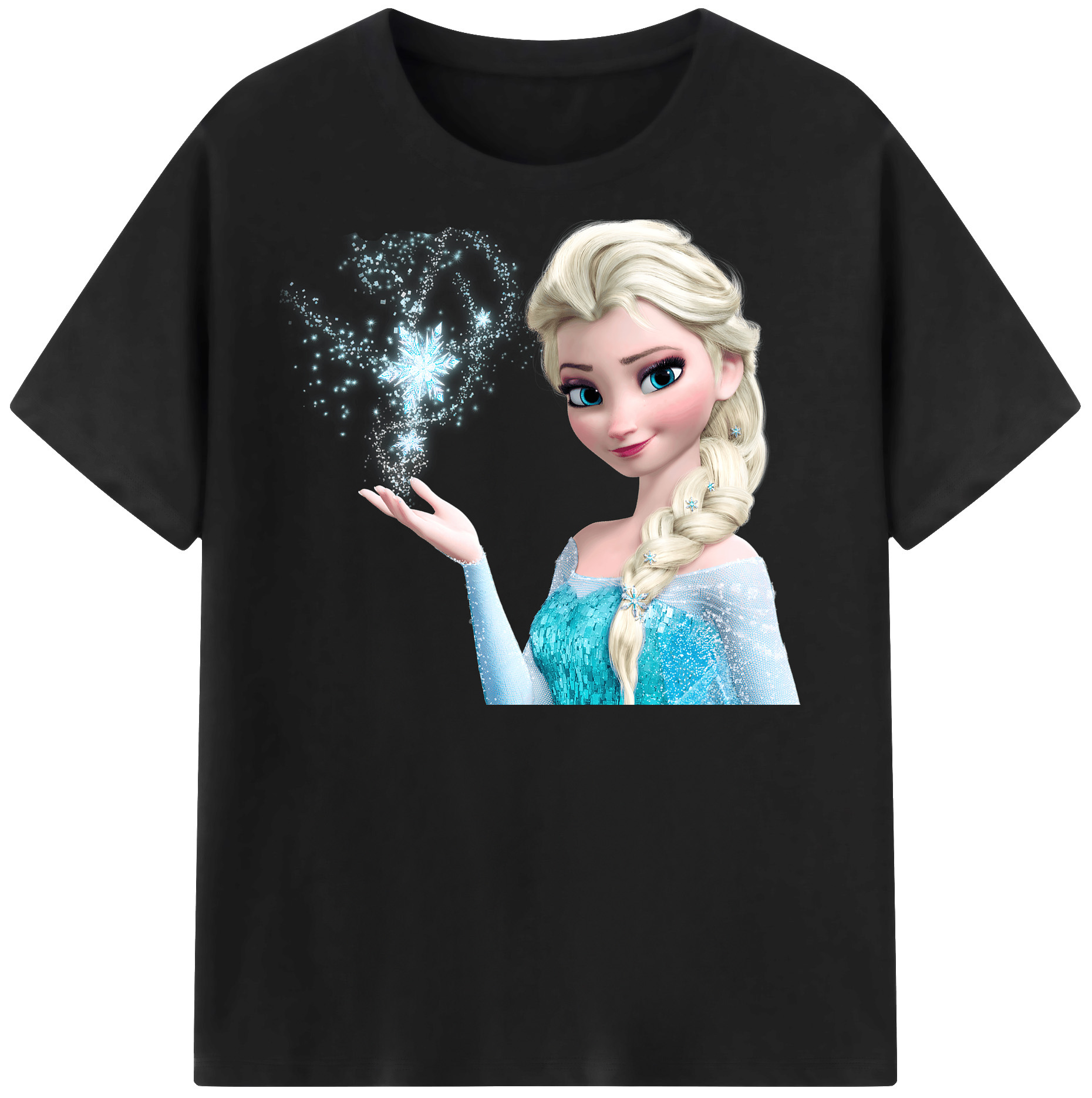 （画像用） アナと雪の女王 アンナ エルサ Frozen Anna Elsa レディースカジュアルプリントTシャツ（綿100％）