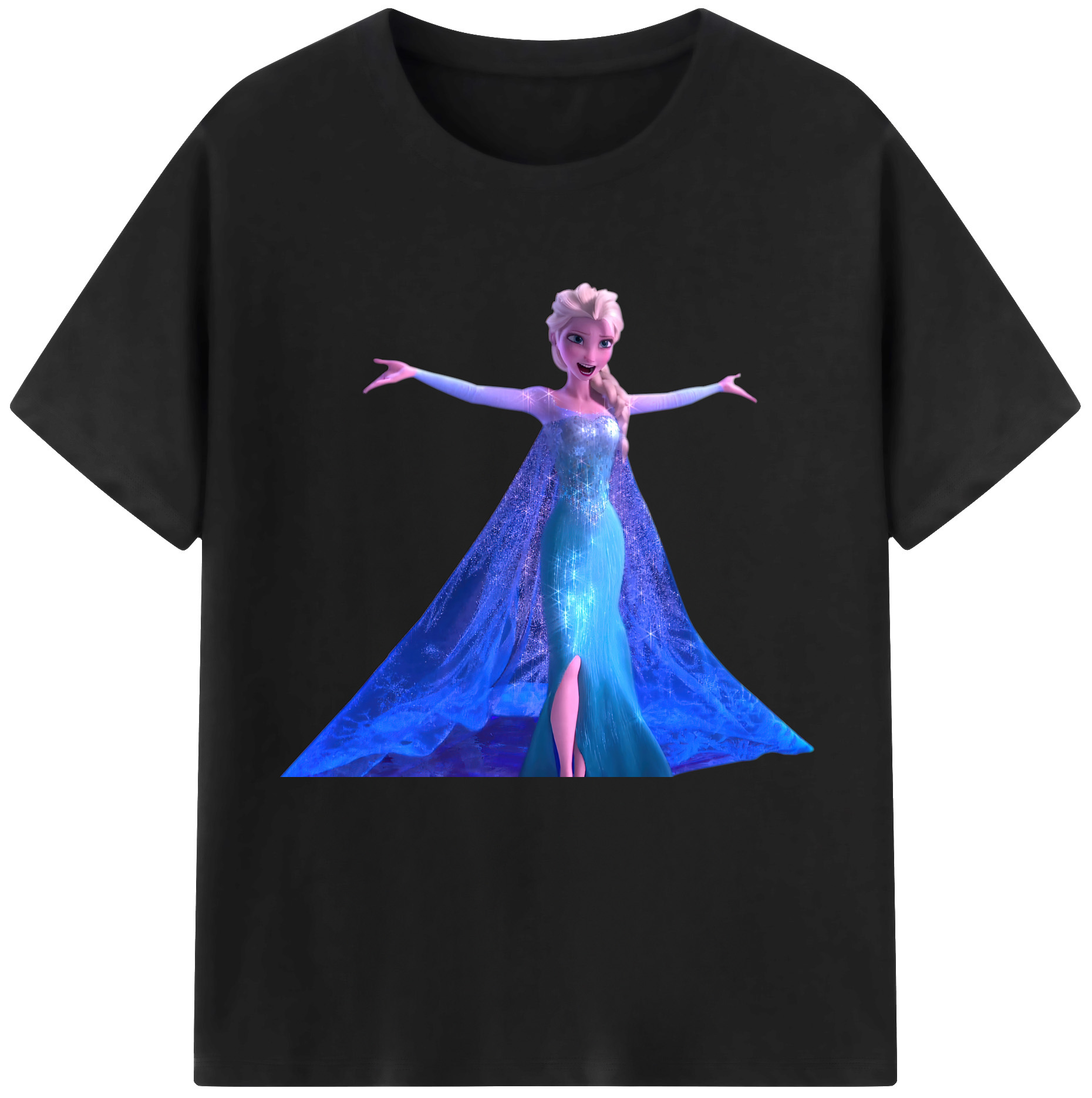 （画像用） アナと雪の女王 アンナ エルサ Frozen Anna Elsa レディースカジュアルプリントTシャツ（綿100％）