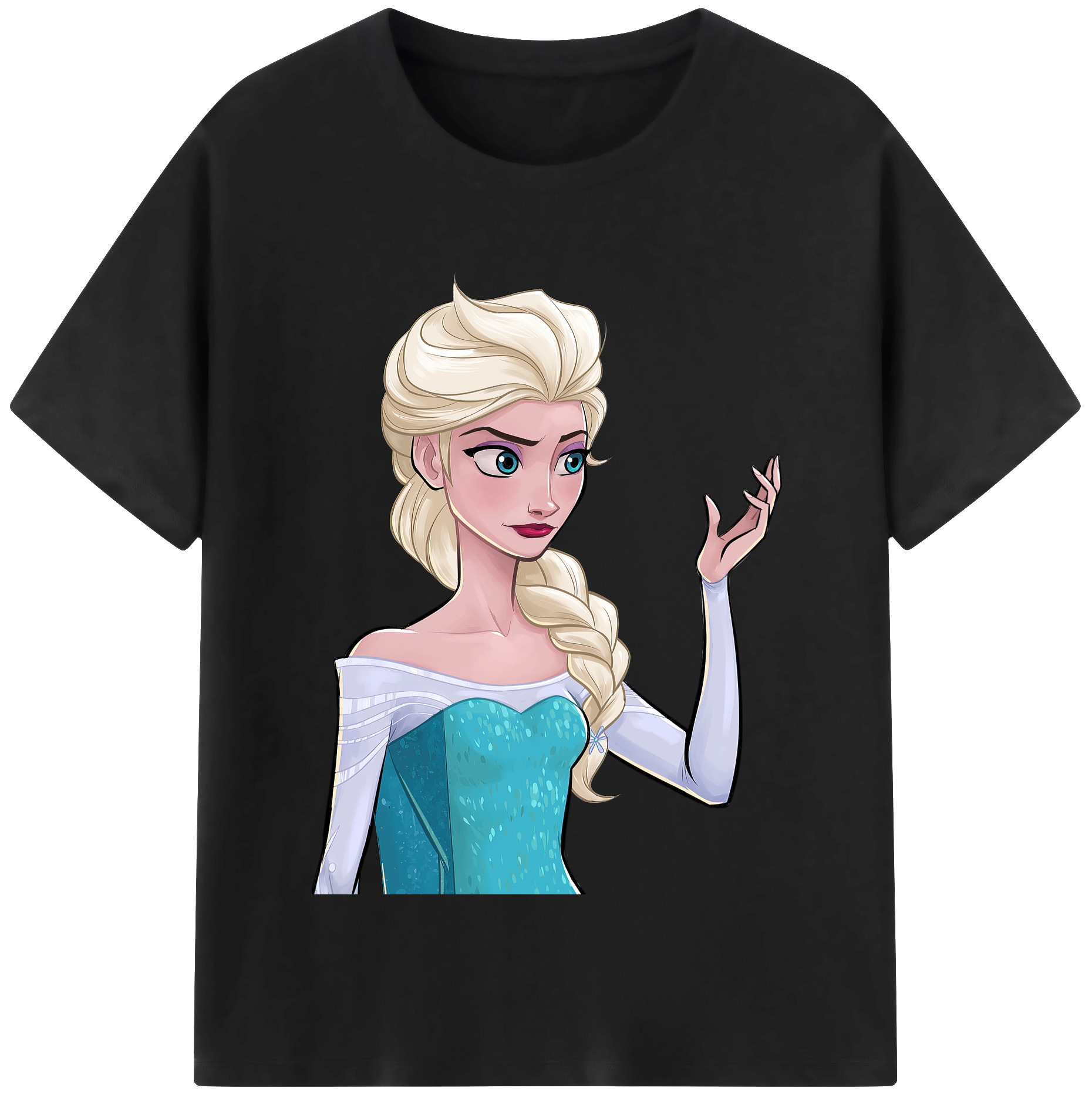 （画像用） アナと雪の女王 アンナ エルサ Frozen Anna Elsa レディースカジュアルプリントTシャツ（綿100％）